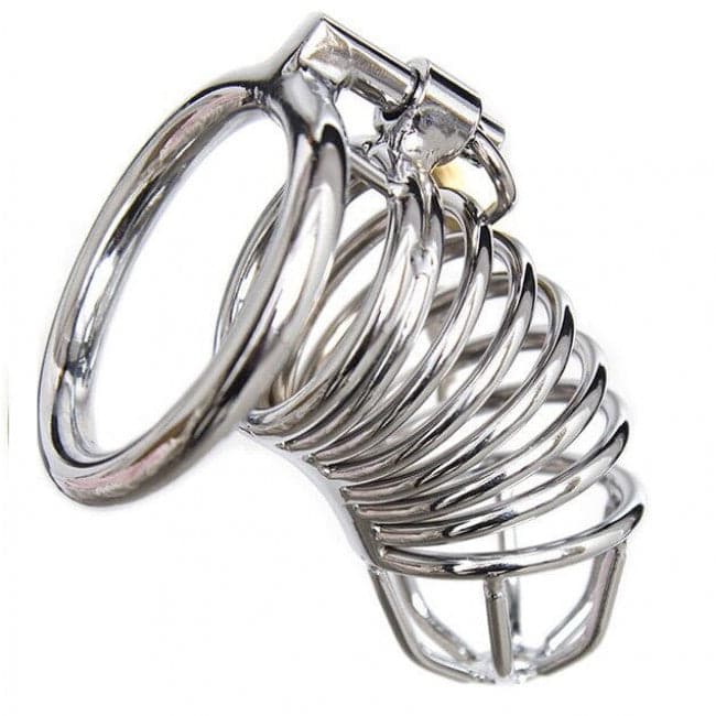 Cintura di castità uomo gabbia acciaio 9 cm x 5 cm circa anello testicolare S in prodotto Erosdom - Palmi, commercioVirtuoso.it