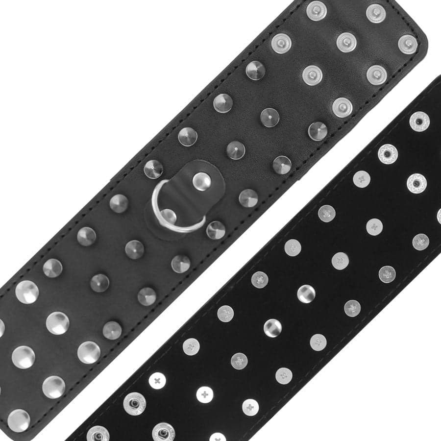 Manette bondage nere pelle PU con borchie per fetish role play BDSM Darkness in prodotto Erosdom - Palmi, commercioVirtuoso.it