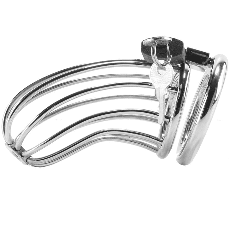 Gabbia pene cintura castità in acciaio pesante Bird Chastity Ring Cage BDSM in prodotto Erosdom - Palmi, commercioVirtuoso.it