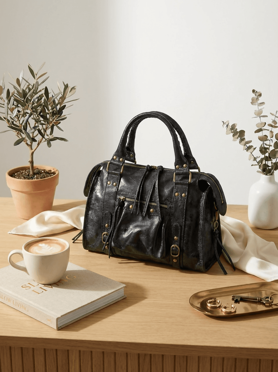 DOPPIASE City Bag media in vera pelle vintage Made in Italy 30x23x14cm in Borse a mano Nanabags - Sesto Fiorentino, commercioVirtuoso.it
