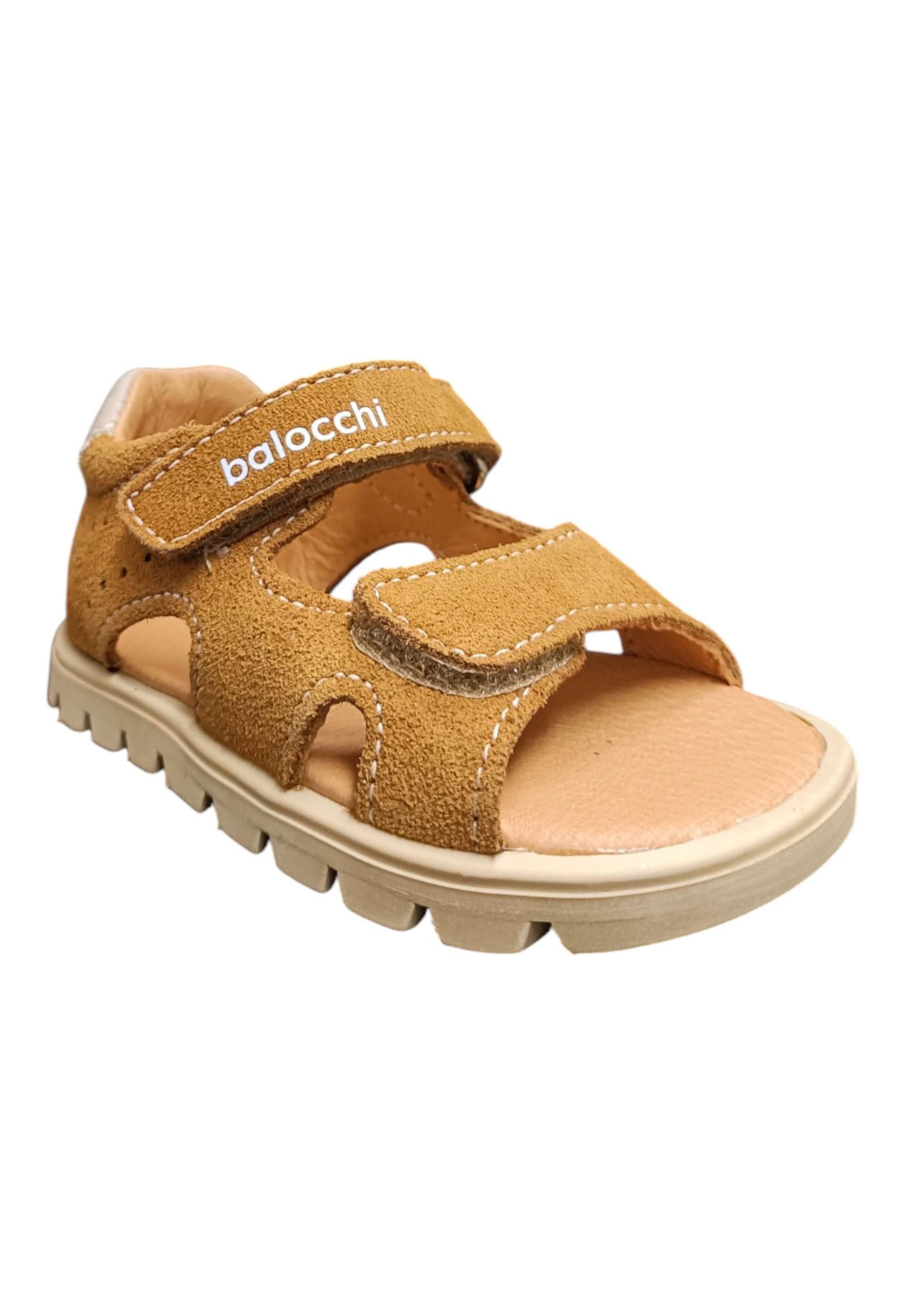 Sandalo bambino Balocchi BART cuoio suede-tessuto - Primi passi tallonato con velcro in Ballerine Scarpetteria Gica - Trani, commercioVirtuoso.it
