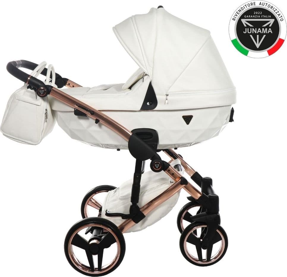 Junama Diamond Fluo Individual V3 2 in 1 Pelle Bianco Telaio Oro Rosa in Orecchini La Casa Del Bebè - Napoli, commercioVirtuoso.it