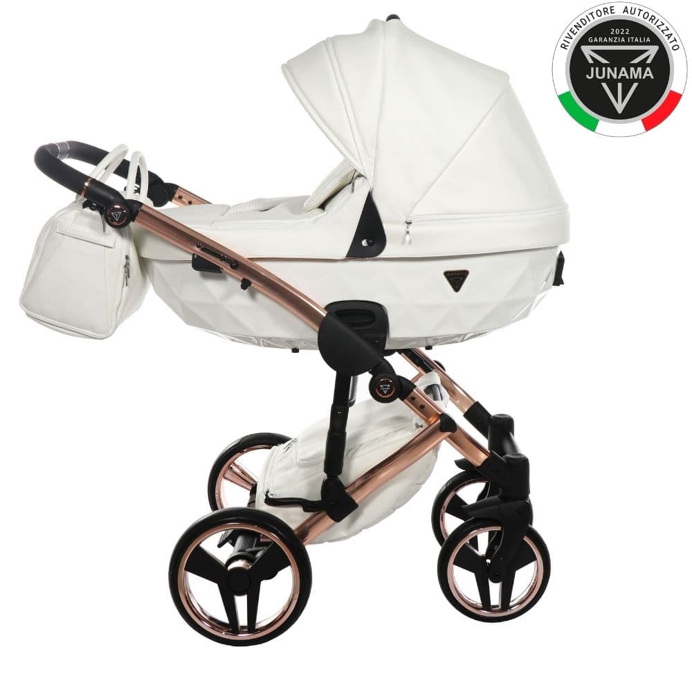 Junama Diamond Fluo Individual V3 2 in 1 Pelle Bianco Telaio Oro Rosa in Orecchini La Casa Del Bebè - Napoli, commercioVirtuoso.it