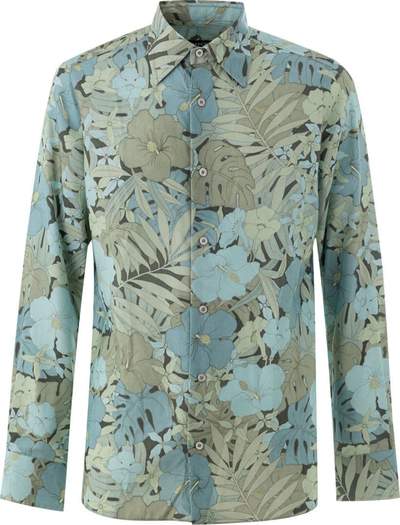 Tom Ford Camicia Stampa Floreale in Azzurro