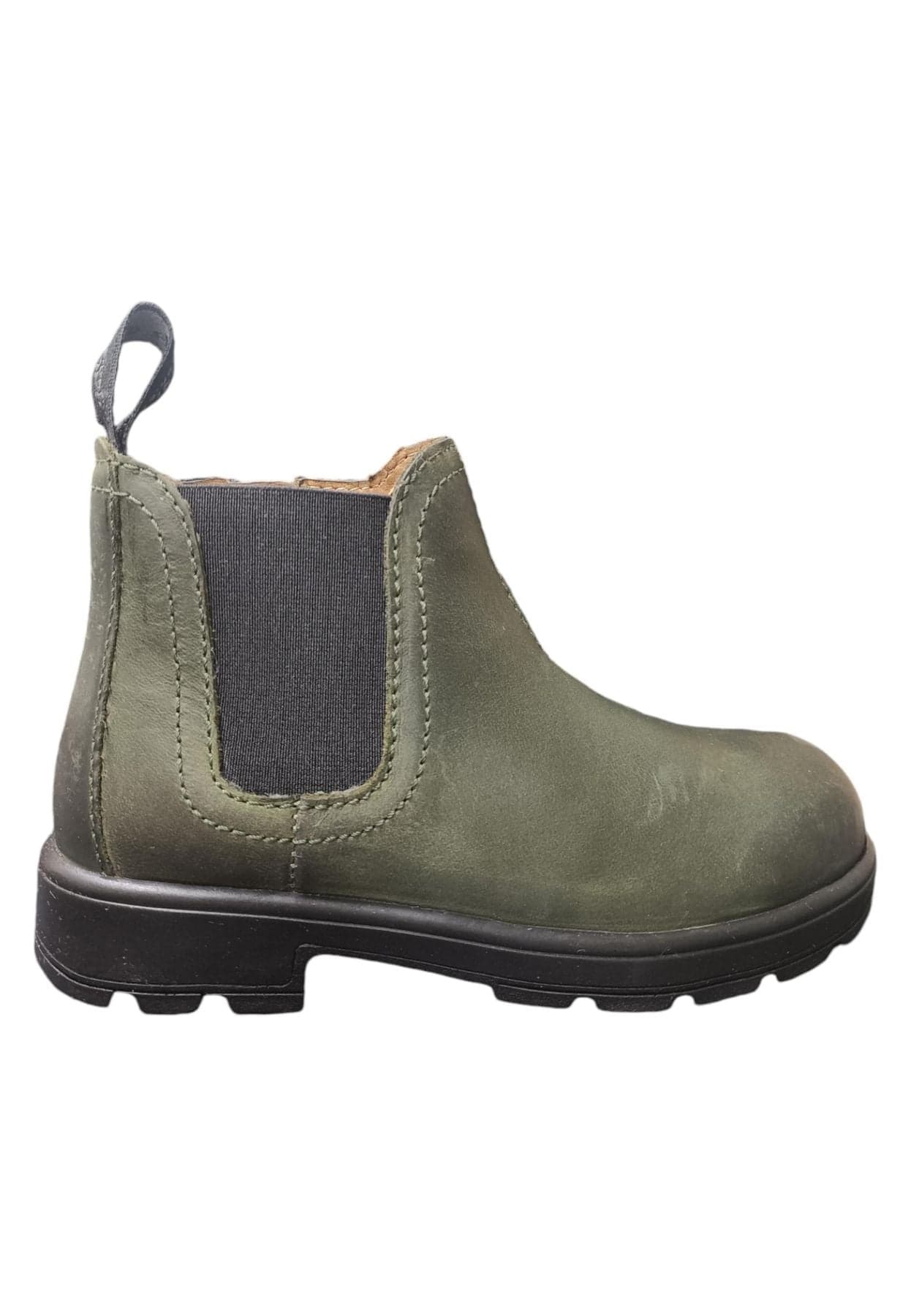 Stivaletti bambino Grunland Junior Stat oliva nero pelle - Stile classico con elastico - 6