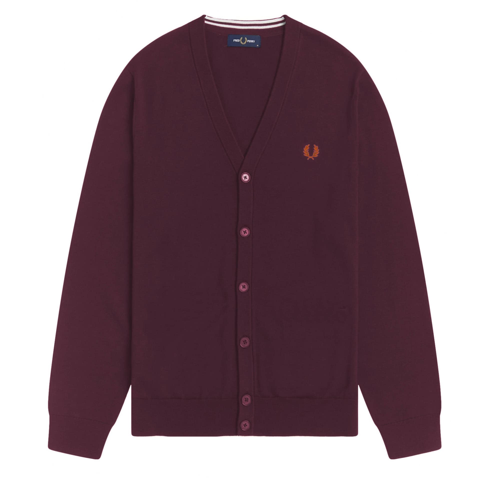 Fred Perry Cardigan Uomo Tinta Unita 100% Cotone Maniche Lunghe Maglione Pullover con Bottoni Logo Ricamato Collo A Scialle in Cardigan Euforia - Bronte, commercioVirtuoso.it