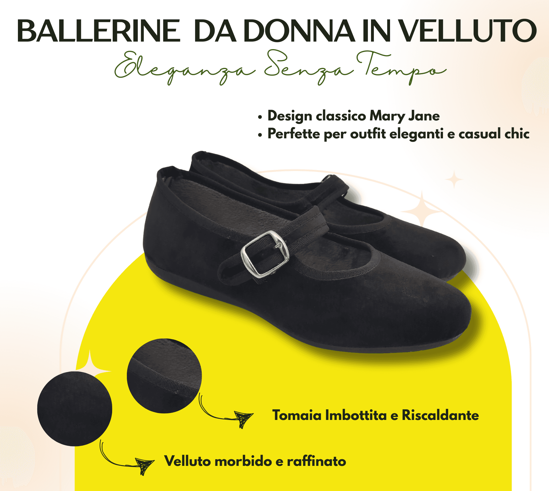 Originali Mary Jane, Ballerine Donna da Casa, Eleganti Friulane con Cinturino, Pantofole Basse in Velluto, Produzione Artigianale in Ballerine Primo Calzature - Venezia, commercioVirtuoso.it