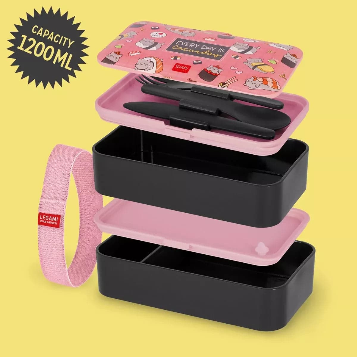 Contenitore Porta Pranzo 1200 ml - Sushi Cat - Lunch Box in Carta Cartoleria Deja Vu - Crotone, commercioVirtuoso.it