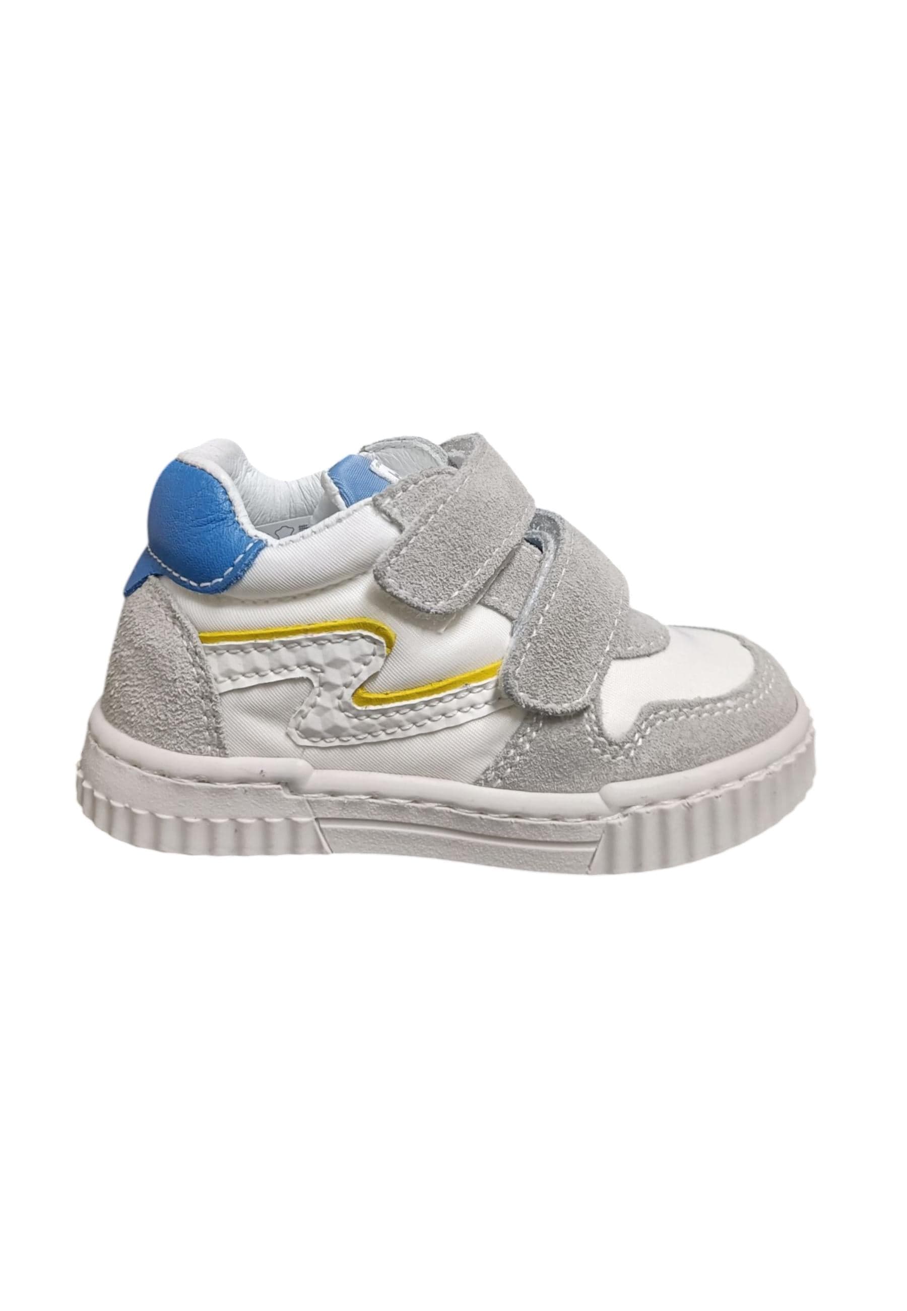 Scarpe sneakers Bambini balocchi MINI  bianco-grigio-giallo-azzurro velcro - 6