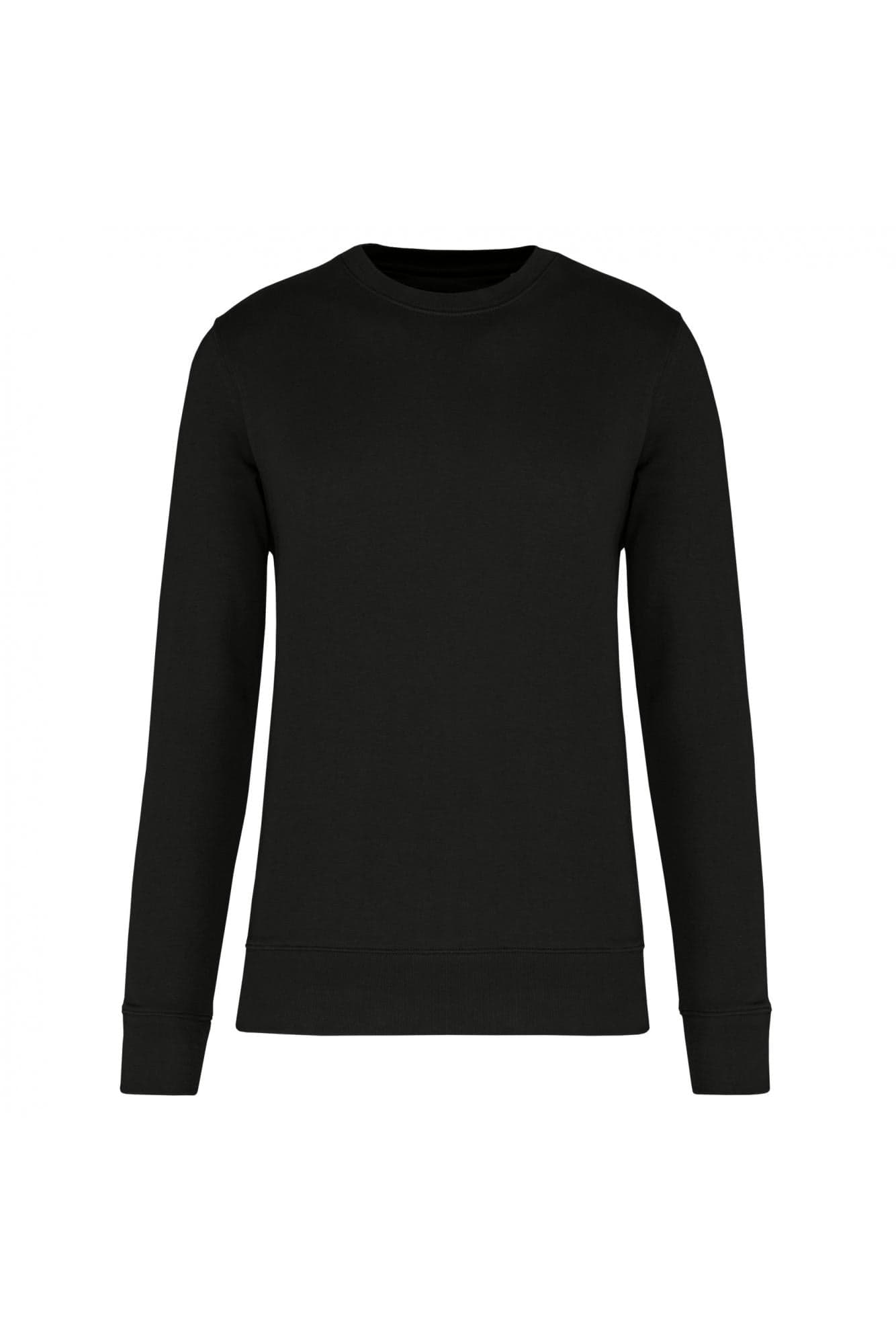 Felpa Eco-Sostenibile Nero Girocollo Felpa Cotone Biologico Poliestere Riciclato in Felpe senza cappuccio Dresswork - Como, commercioVirtuoso.it