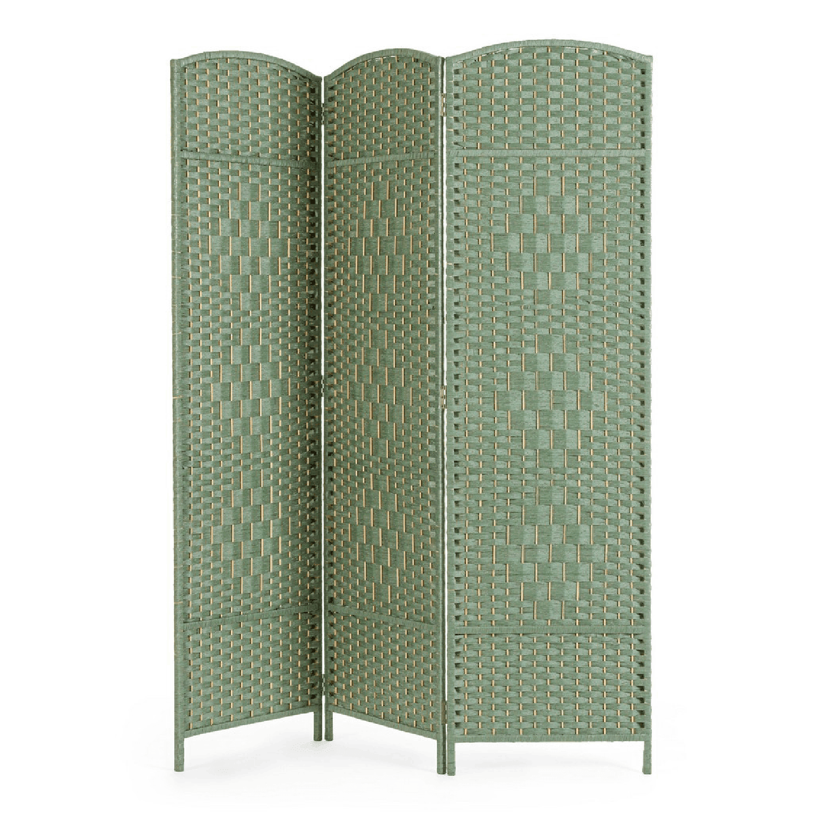 Paravento 3 Ante shana verde, bamboo, carta, legno di pioppo, 150 x 180 cm - 5