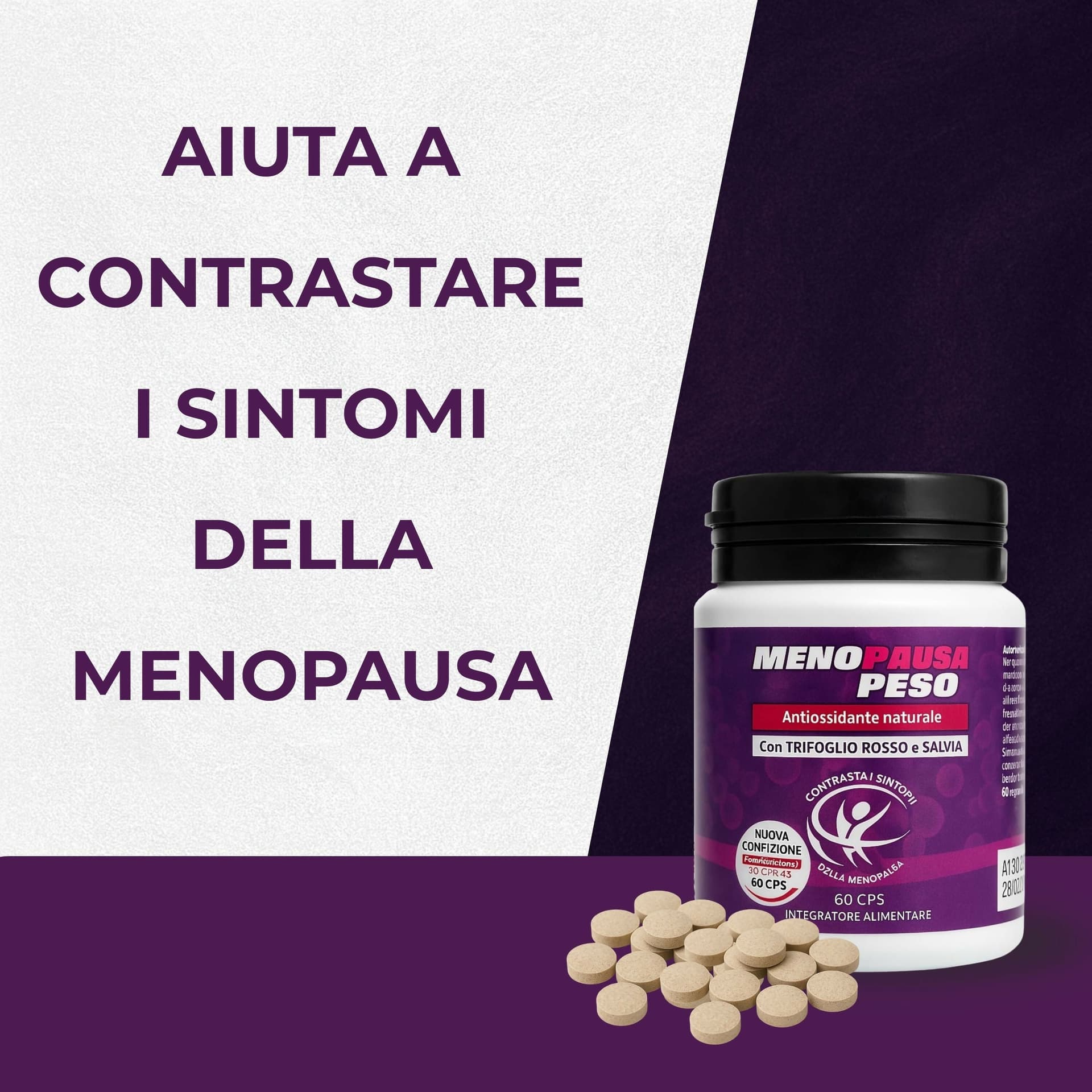 Integratore Menopausa Peso con Salvia e Trifoglio Rosso – Riduce Vampate di Calore, Supporta il Benessere Ormonale e l’Equilibrio Psicofisico | AlohaLabs 60 Compresse in Soppressori dell'appetito BasketGuru Italia - Palermo, commercioVirtuoso.it