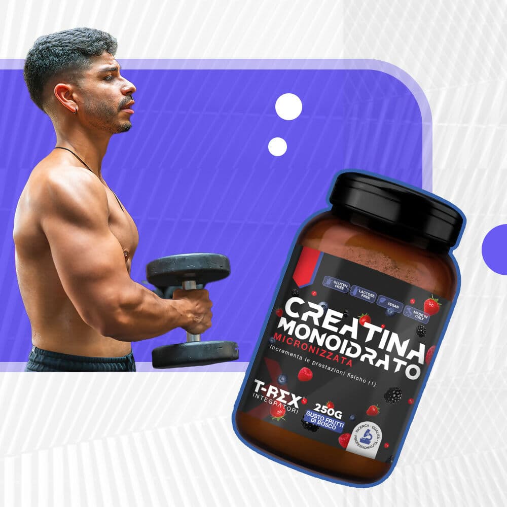 T-rex integratori creatina monoidrata - integratore alimentare per massa muscolare e boost energetico pre workout (frutti di bosco, 250 g) in Creatina MyLab Nutrition - Roma, commercioVirtuoso.it