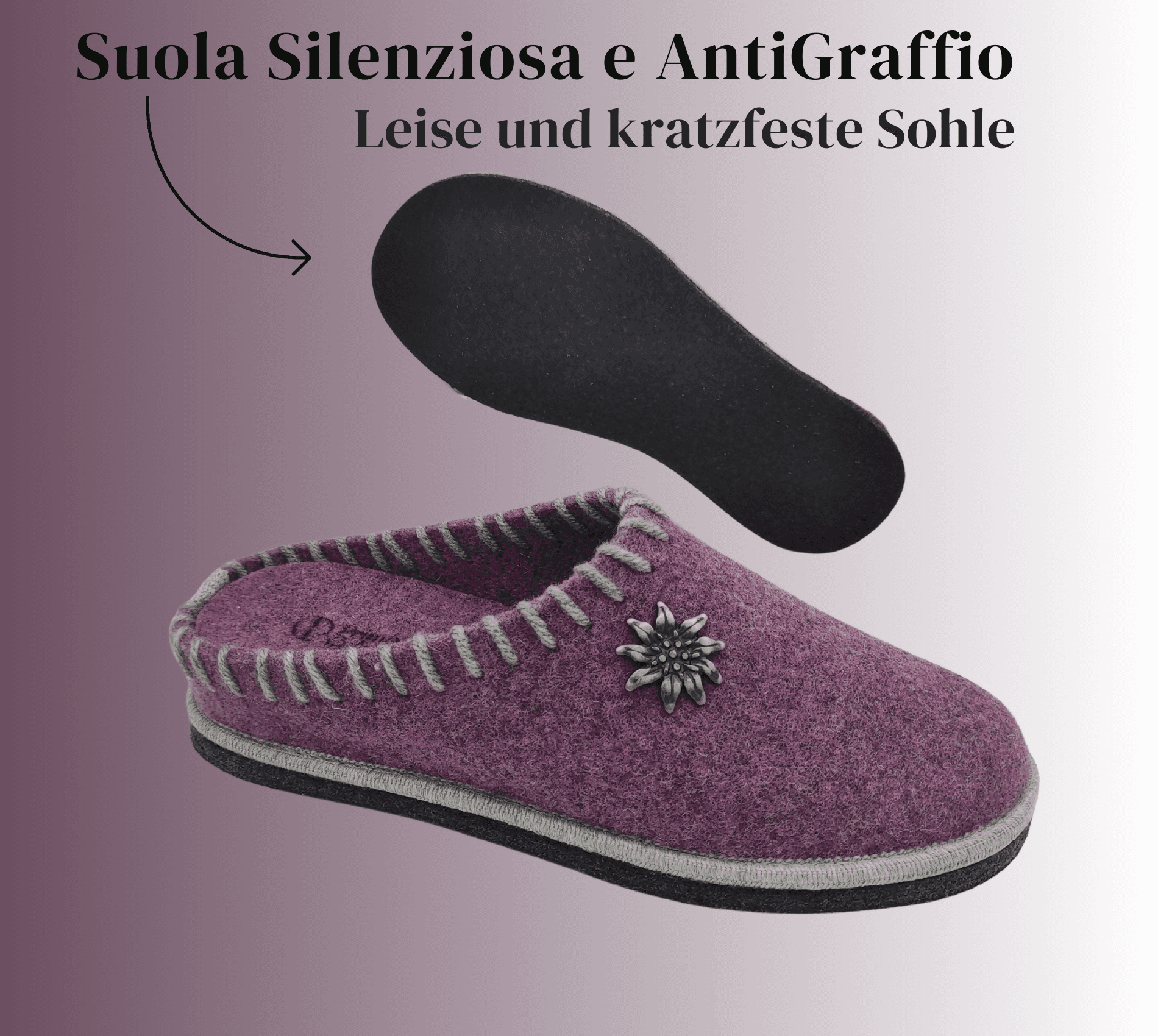 Le Originali Tirolesi Ciabatte Donna in Vera Lana Cotta, Pantofole Invernali 100% Made in Italy, Artigianato Ecosostenibil in Ciabatte moda Primo Calzature - Venezia, commercioVirtuoso.it