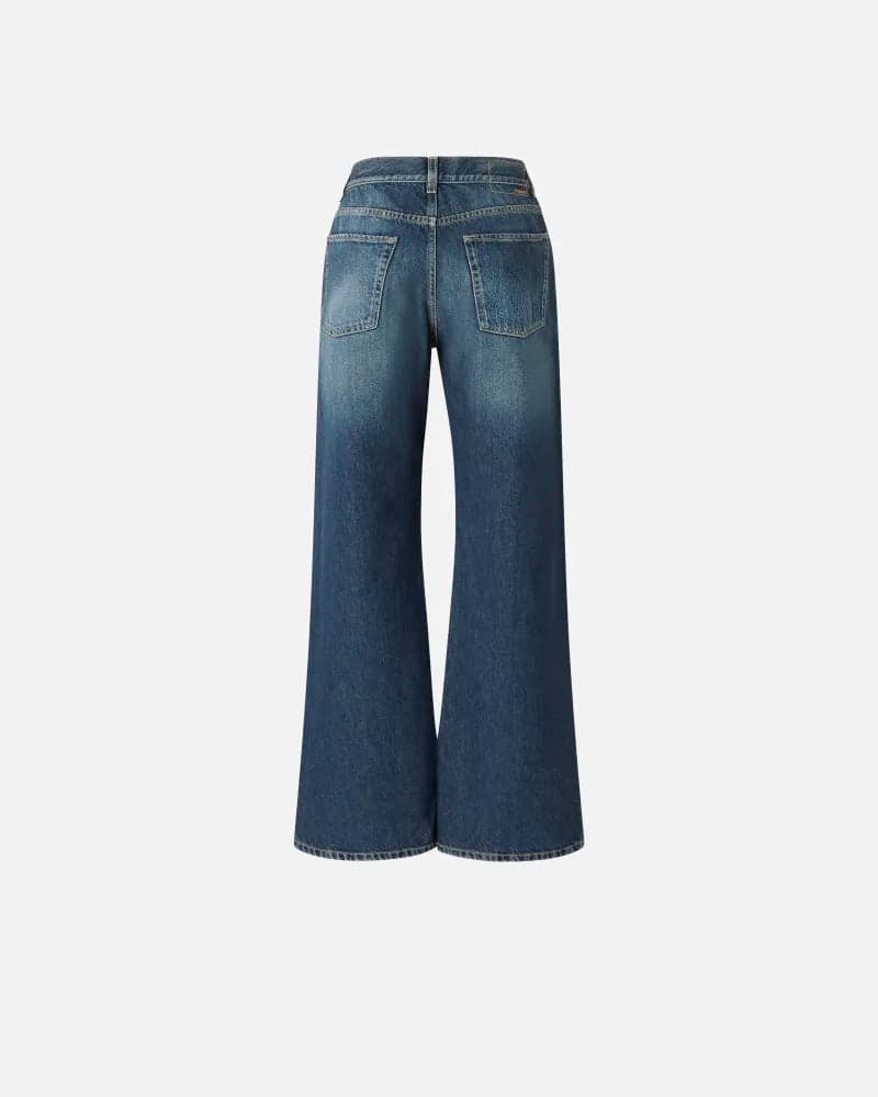 Pinko WANDA WIDE LEG SOFT OCEAN DENIM FW25 da donna in Jeans Drestige - Casamassima, commercioVirtuoso.it