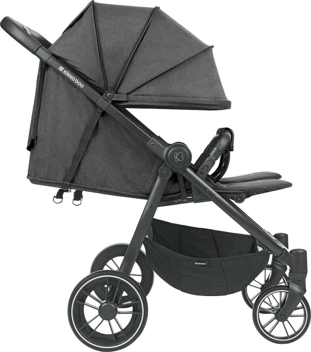 KIKKABOO Passeggino Gemellare Happy 2 Dark Grey 2024 - Twin - telaio in alluminio robusto, chiusura automatica e veloce, adatto dalla nascita fino a 15 kg, ruota a 360° RUOTA TOTALMENTE, colore Dark Grey, grigio in Passeggini compatti Sanitaria Gioia del Bimbo - Villa San Giovanni, commercioVirtuoso.it