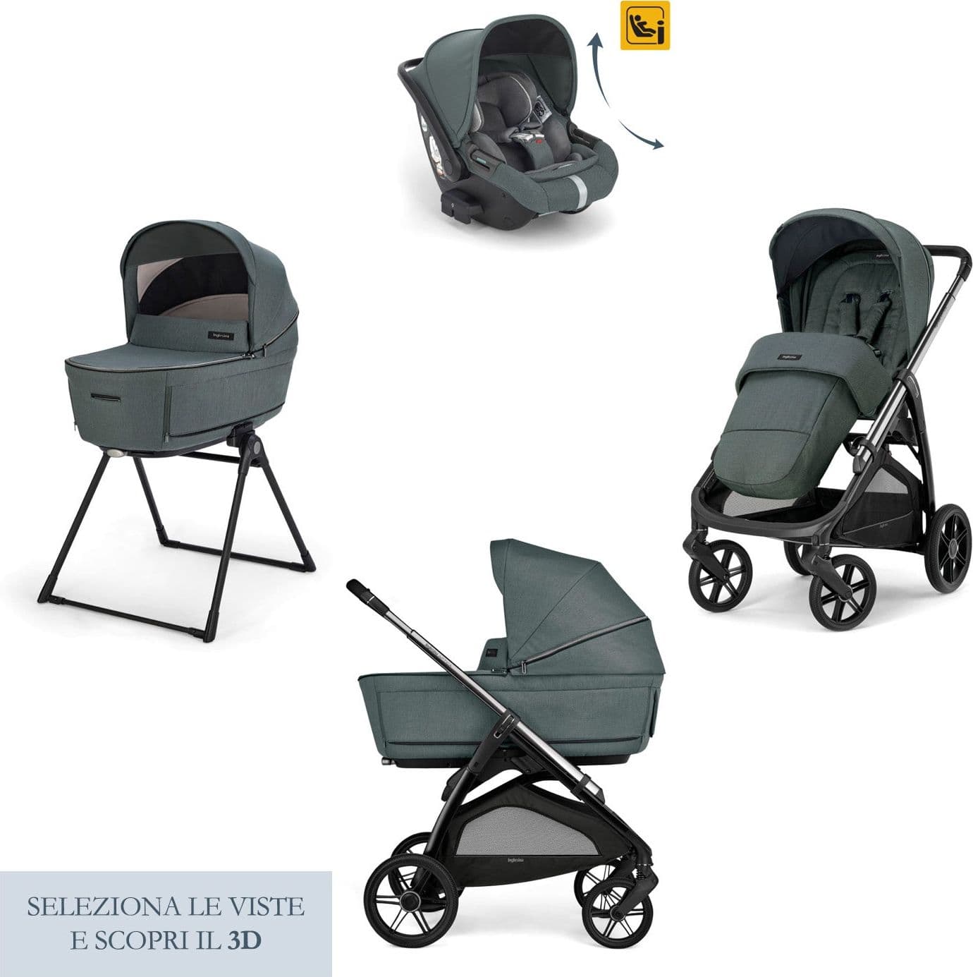 Kit System Quattro Inglesina Aptica Darwin Recline con Borsa Omaggio - 5
