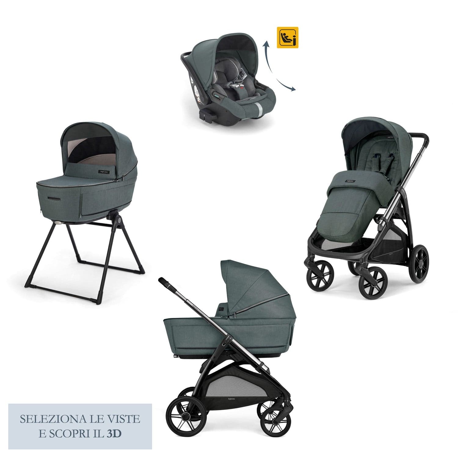 Kit System Quattro Inglesina Aptica Darwin Recline con Borsa Omaggio - 5