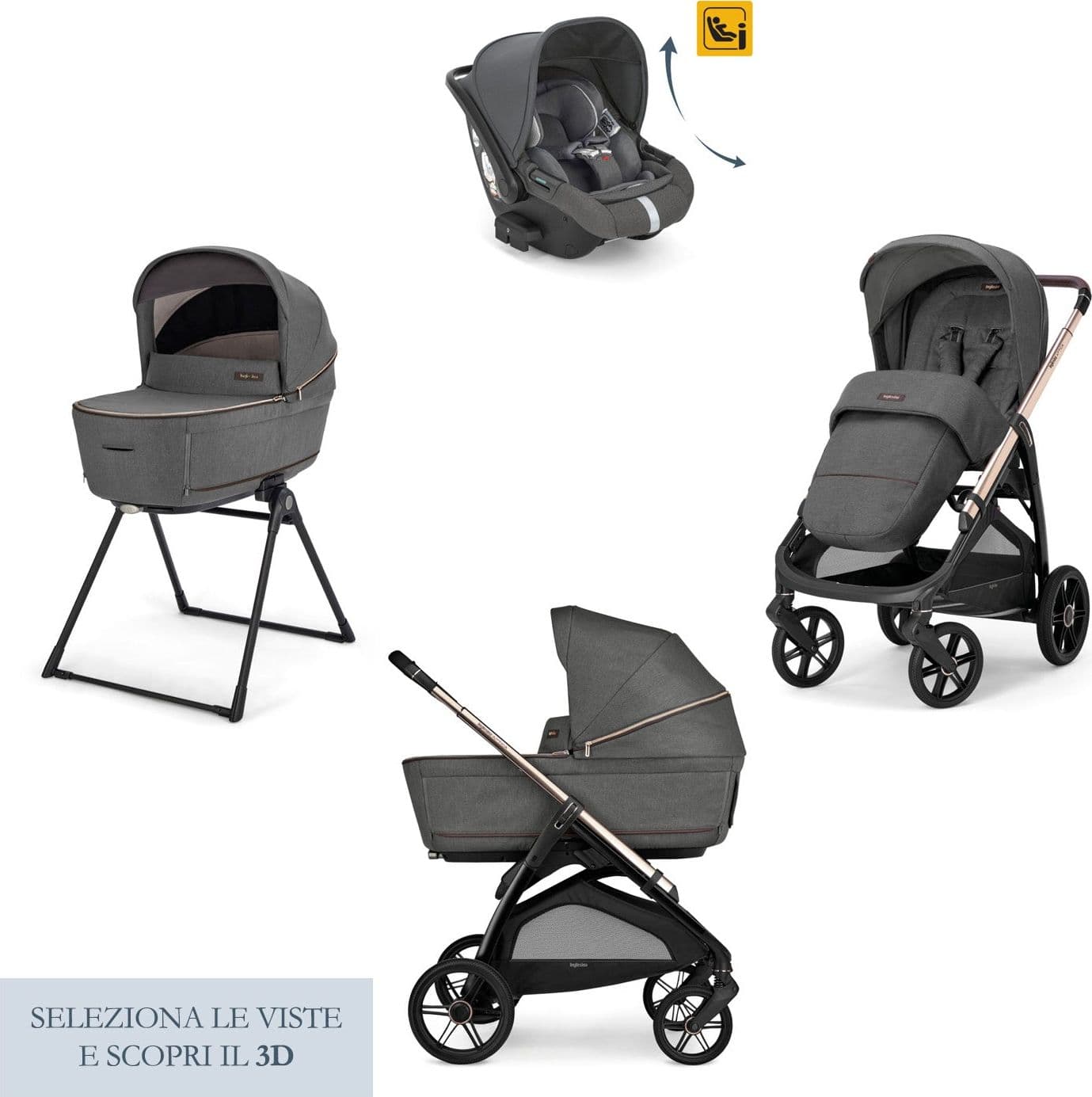 Kit System Quattro Inglesina Aptica Darwin Recline con Borsa Omaggio - 8
