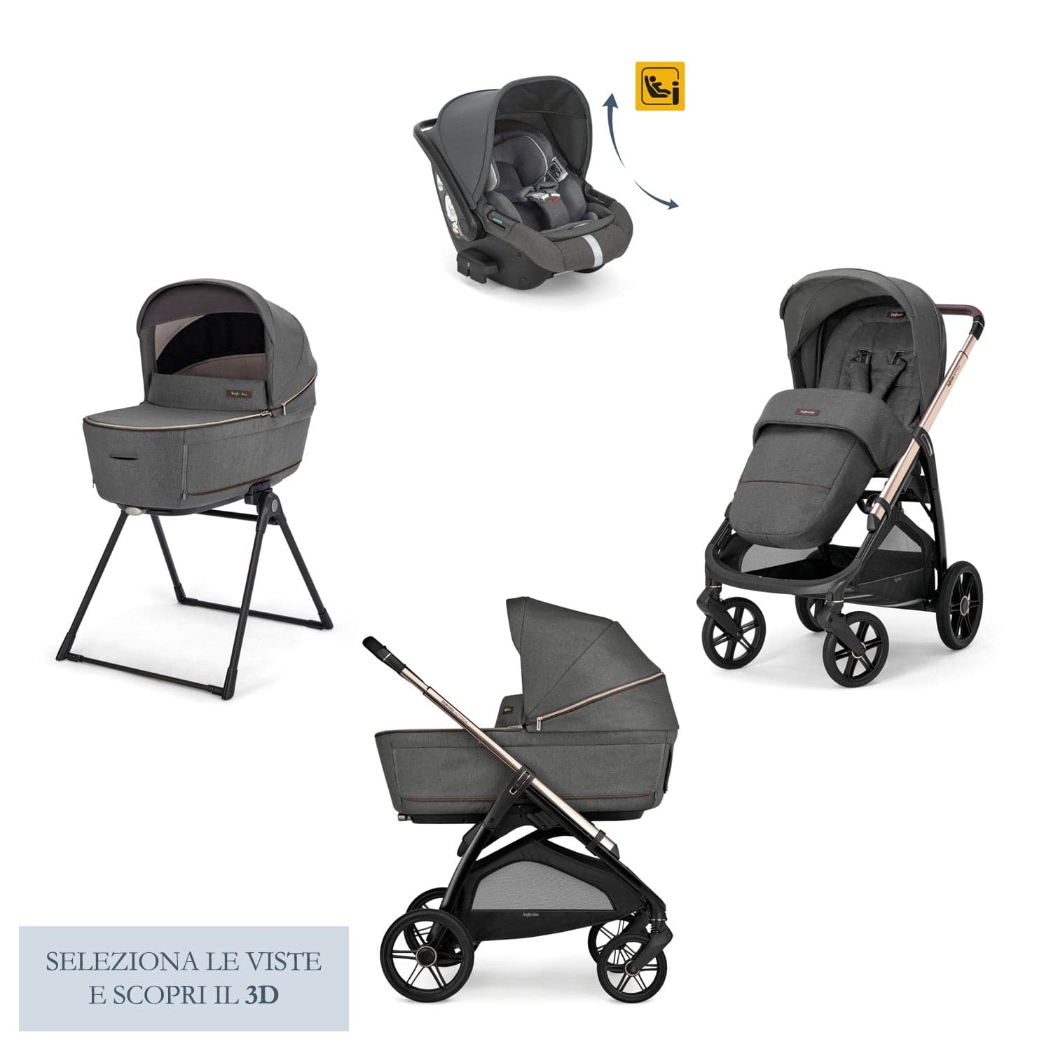 Kit System Quattro Inglesina Aptica Darwin Recline con Borsa Omaggio - 8