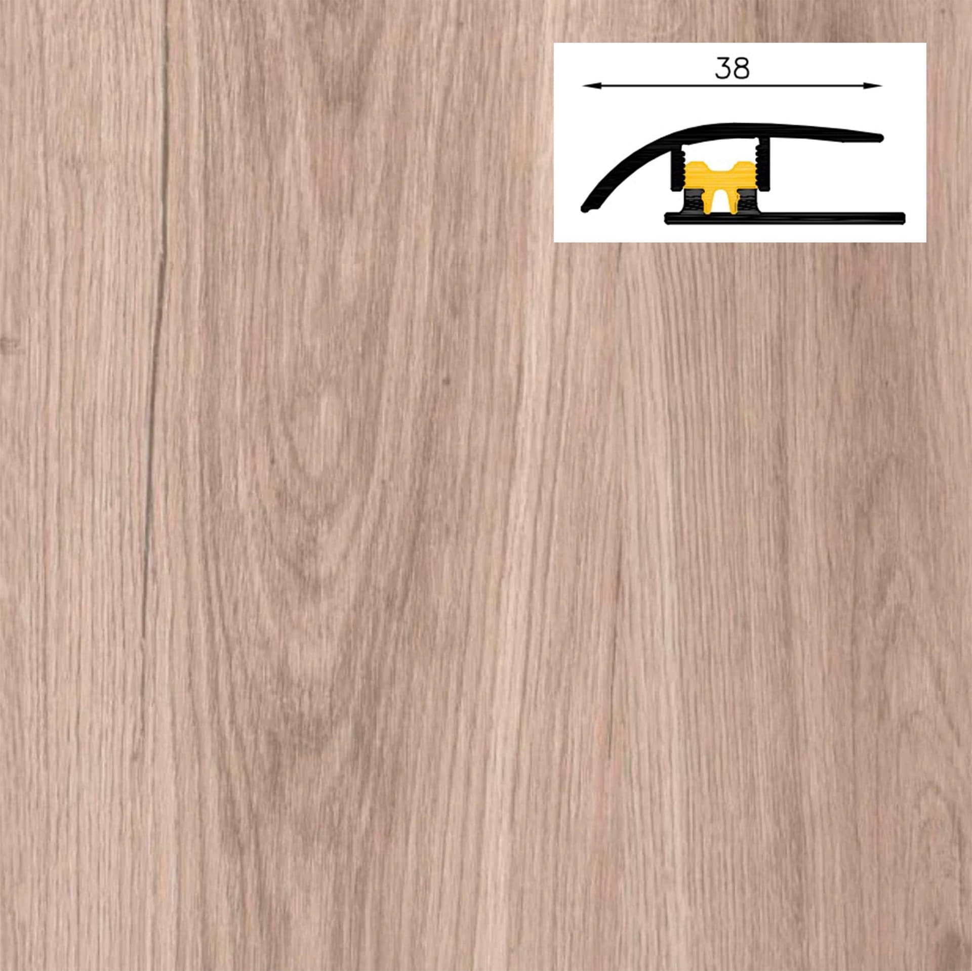 Barra da 90cm di PROFILO GIUNTO in Alluminio Gamma Laminati - Piatto o a discesa (base+coperchio) - 23