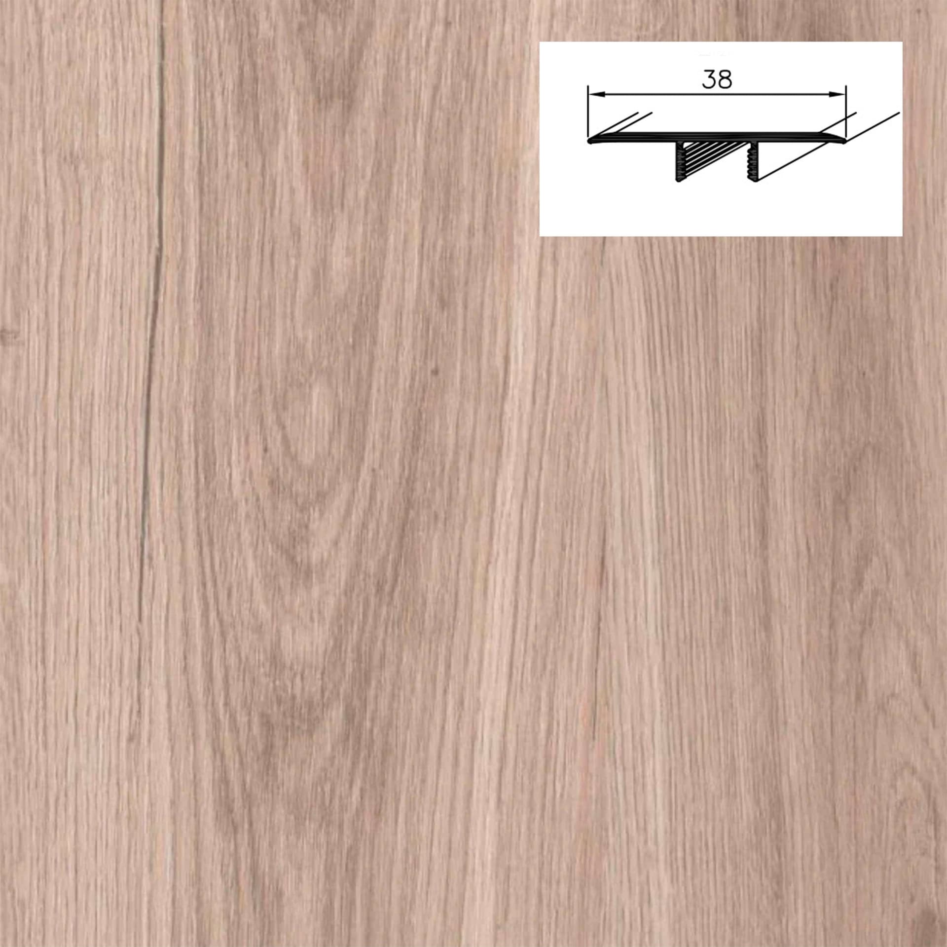 Barra da 90cm di PROFILO GIUNTO in Alluminio Gamma Laminati - Piatto o a discesa (base+coperchio) - 22