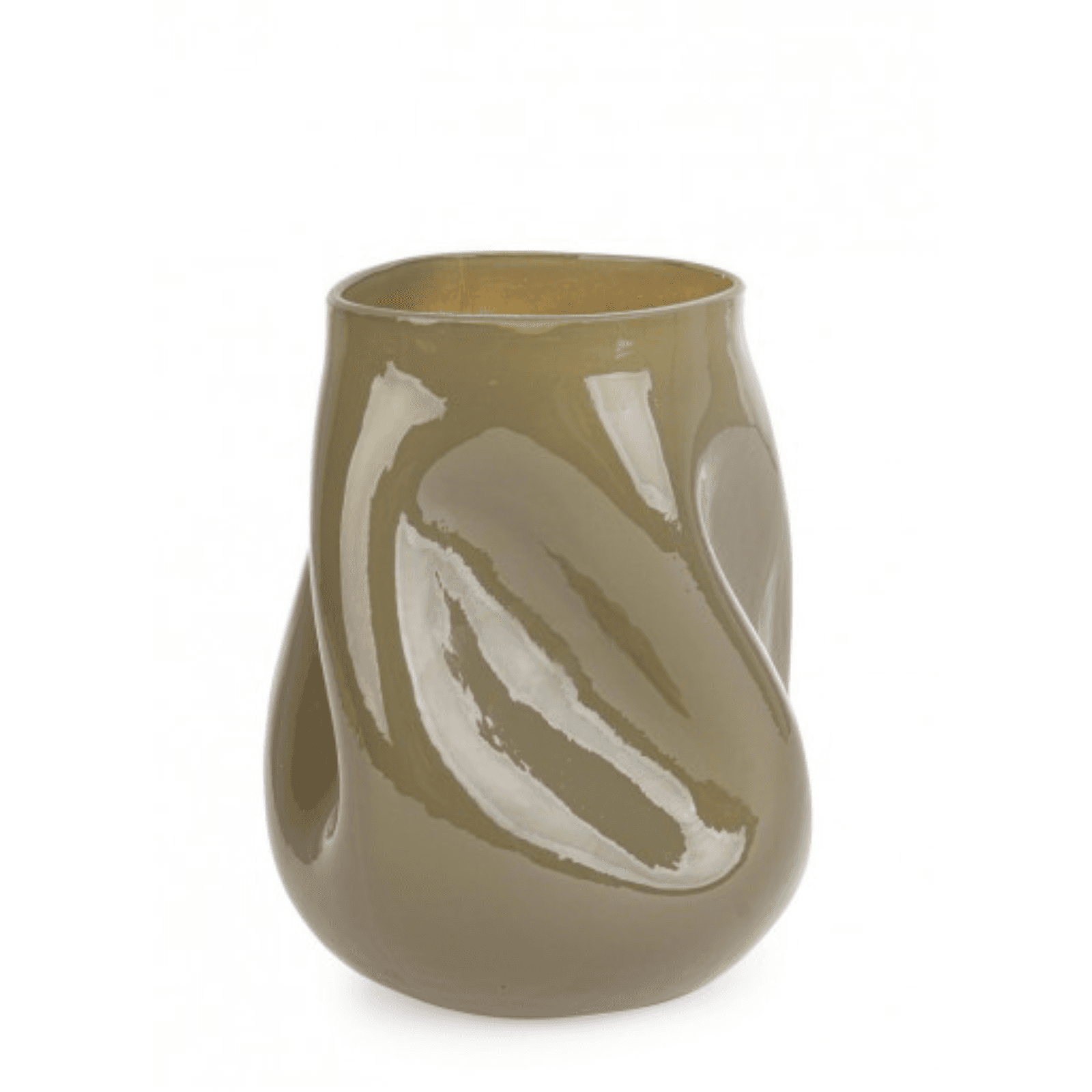 Vaso Kelsea in vetro lavorato Ø16x19h – Verde Oliva – Bizzotto Homemotion