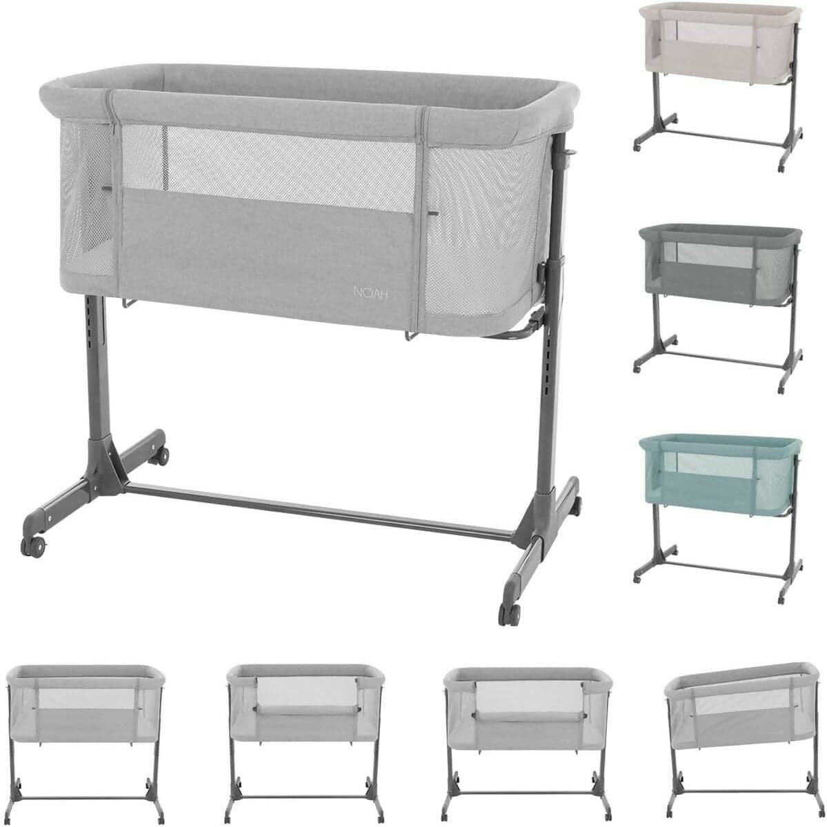 KIKKABOO Culla Fianco Letto colore Light Grey - Culla Neonato Fianco Letto, Spondina Apribile con una Mano, Altezza Regolabile, Regolabile con Vari Livelli di Altezza, Piedini Pieghevole, 0m+ in Lettini da affiancare Sanitaria Gioia del Bimbo - Villa San Giovanni, commercioVirtuoso.it