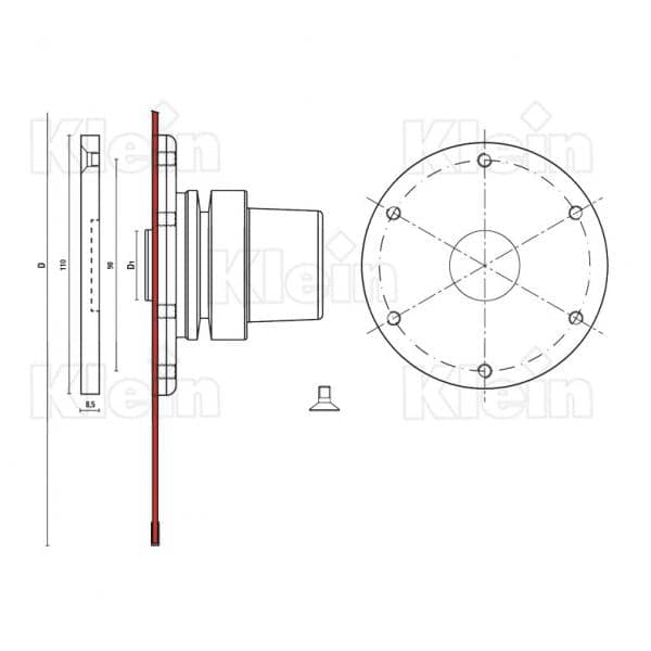 KLEIN ADATTATORE HSK63E PER SEGHE CIRCOLARI T128 Klein