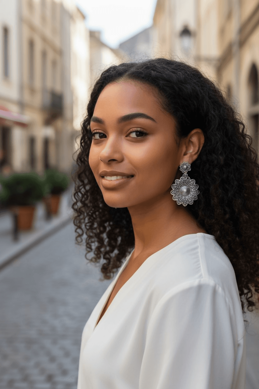 Deliziosi orecchini in stile retro', che aggiungono un tocco di charme al tuo look, leggeri e raffinati, materiali di qualita' misura 28mm in Cerchi Gedico Store - Roncello, commercioVirtuoso.it