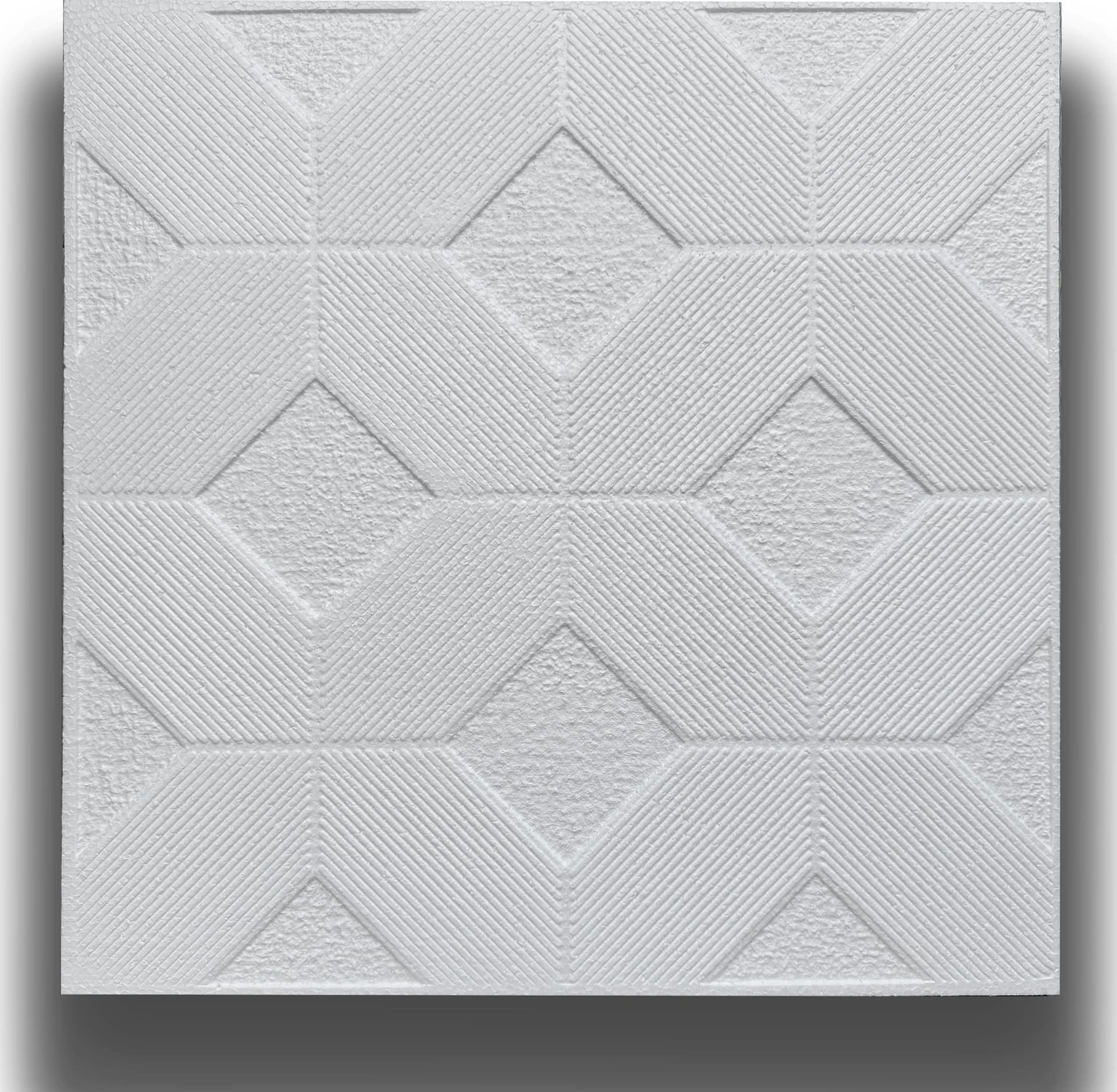 10 o 20mq (40 oppure 80 pezzi) di pannello decorativo a soffitto in polistirene compatto 50x50cm (spess. 1cm) LAGOS - 4