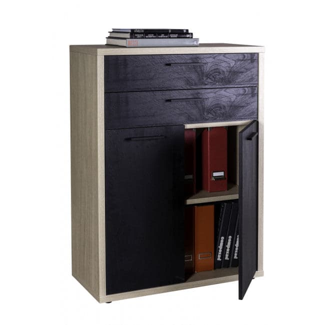 Libreria Bassa con 2 ante e 2 cassetti in legno da ufficio e cameretta arredamento "Made in Italy" - 15