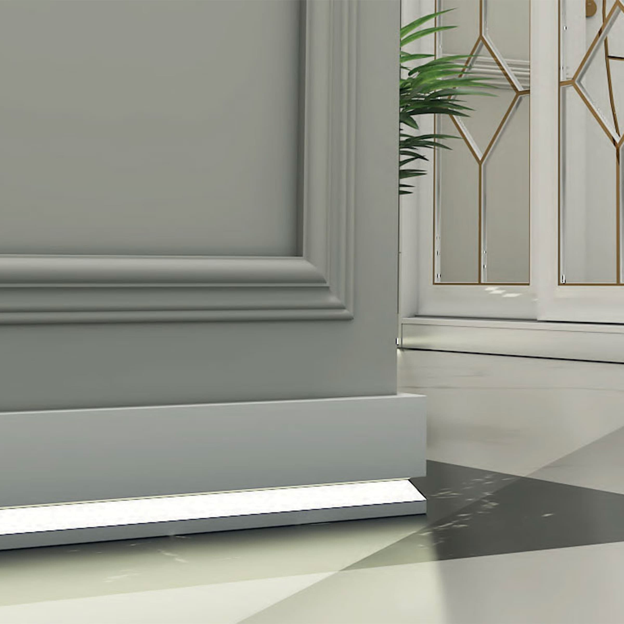 bancale da 100,8ml di Battiscopa SQUADRATO incasso LED in POLIMERI FeelingWood-HD 100x18mm - BIANCO - Eternal Parquet