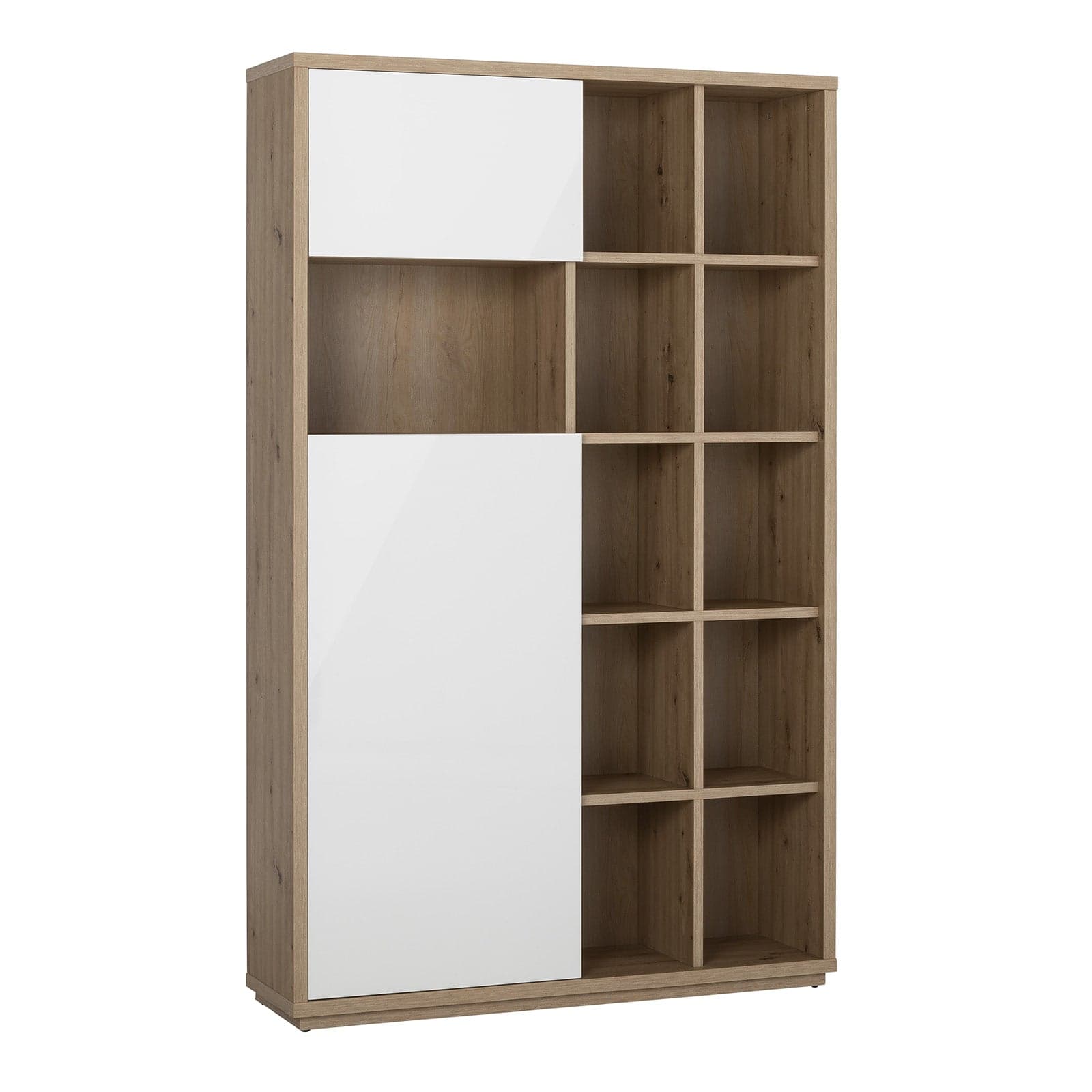 Libreria Alta in legno Rovere con ante scorrevoli da ufficio arredamento interno h 198 cm in Librerie Decor Space - Altamura, commercioVirtuoso.it