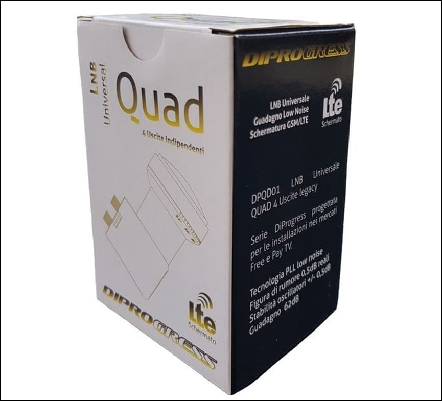 LNB Quad Universale DIPROGRESS DPQD01 in LNB DFP Elettronica Store - Scafati, commercioVirtuoso.it