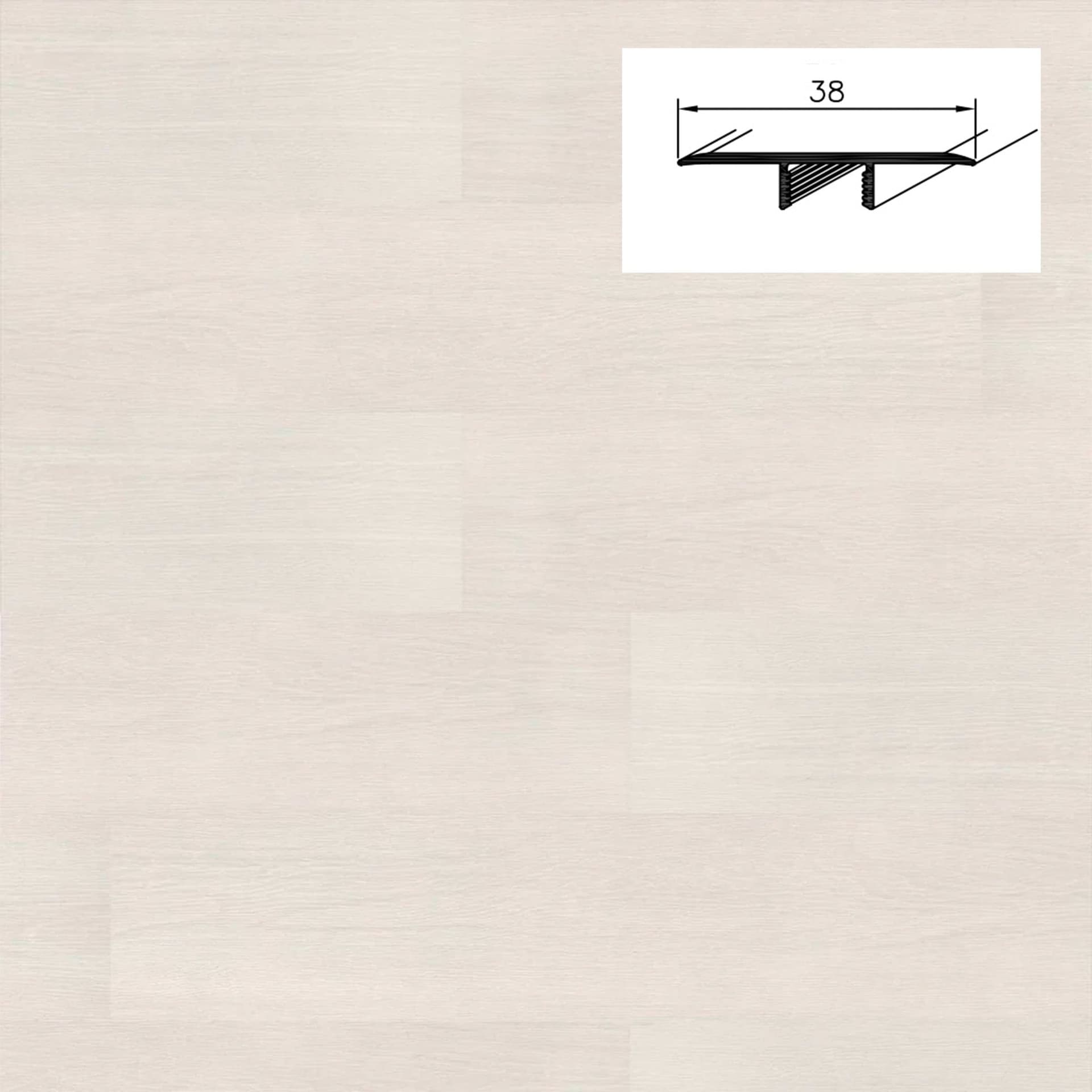 Barra da 90cm di PROFILO GIUNTO in Alluminio Gamma Laminati - Piatto o a discesa (base+coperchio) - 30