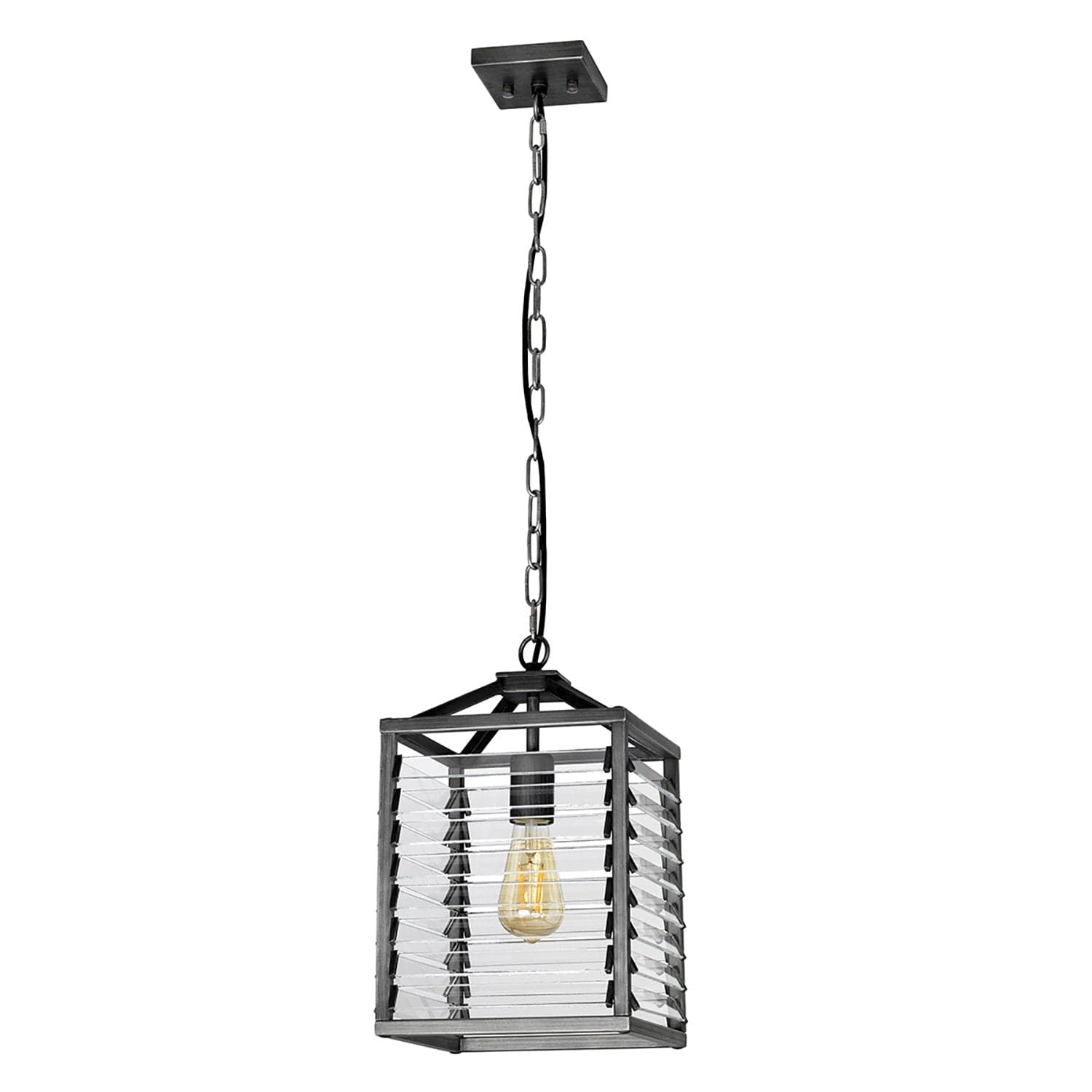 Sospensione Industrial Nordica Louvre Acciaio Canna Di Fucile Vetro 1 Luce E27 in Lampade a sospensione LuceArt - Montecorvino Pugliano, commercioVirtuoso.it
