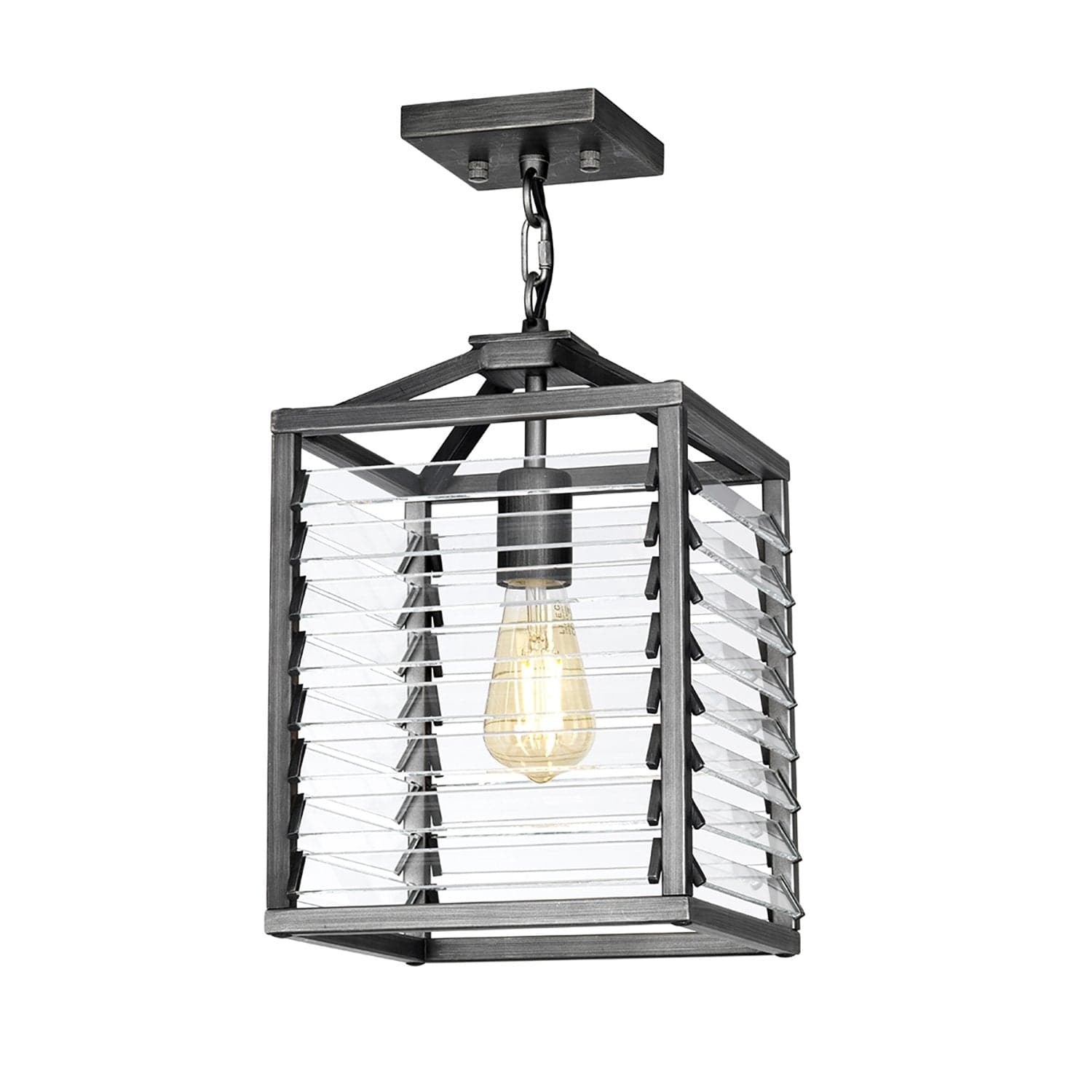 Sospensione Industrial Nordica Louvre Acciaio Canna Di Fucile Vetro 1 Luce E27 in Lampade a sospensione LuceArt - Montecorvino Pugliano, commercioVirtuoso.it