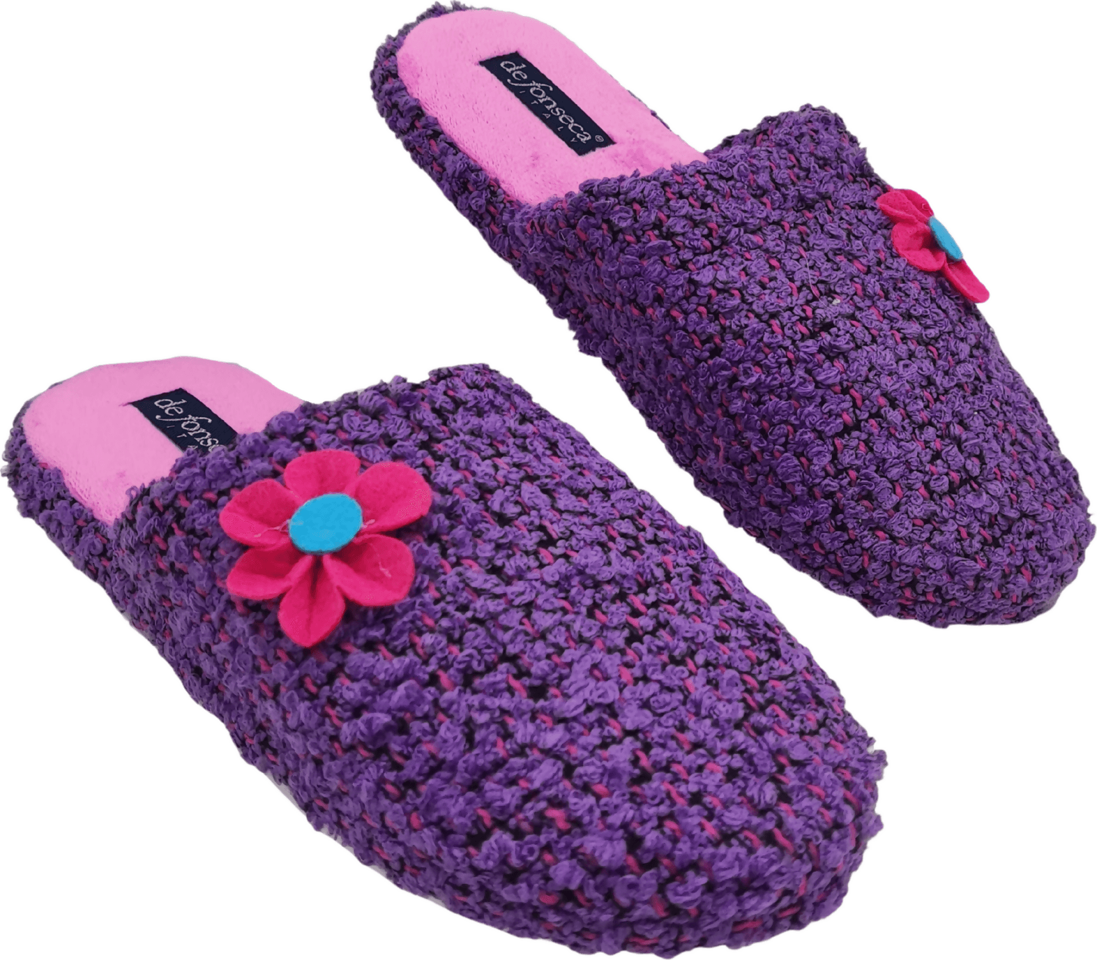 de fonseca Ciabatte Bouclé Suola in Gomma Antiscivolo, Pantofole Donna Estate Inverno in Cotone Traspirante in Ciabatte moda Primo Calzature - Venezia, commercioVirtuoso.it