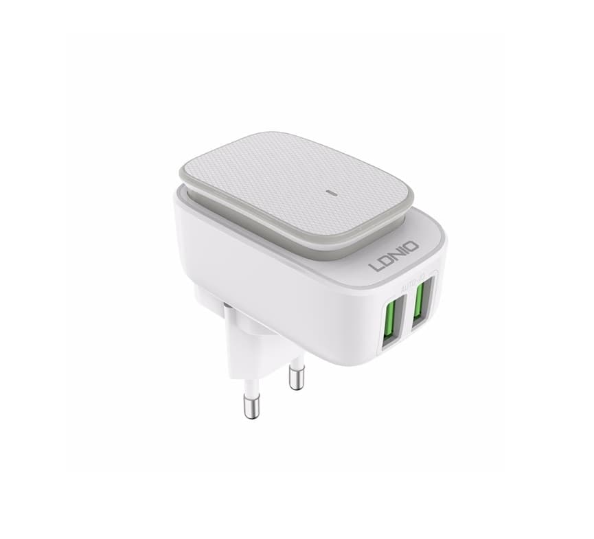 Caricabatteria con doppia porta USB e luce notturna touch
