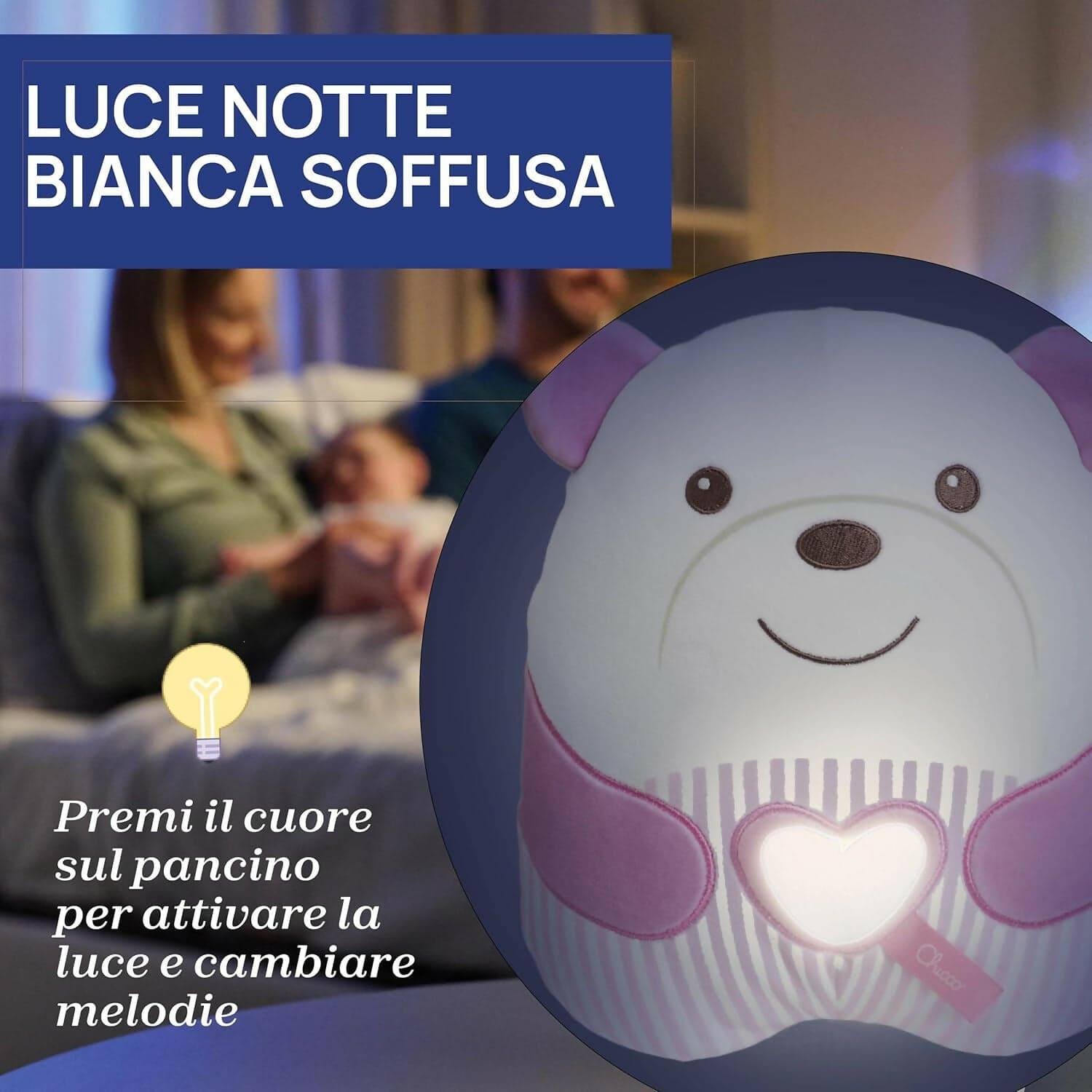 CHICCO Peluche Orsetto Sweet Heart - Tenero Orsetto - Morbido Peluche Elettronico per Bambini, Imbottitura Morbida, 20 Minuti di Musica Rilassante e Meditativa, Luce Soffusa, Lavabile in Lavatrice, 0 Mesi +, Rosa in Giochi musicali Sanitaria Gioia del Bimbo - Villa San Giovanni, commercioVirtuoso.it