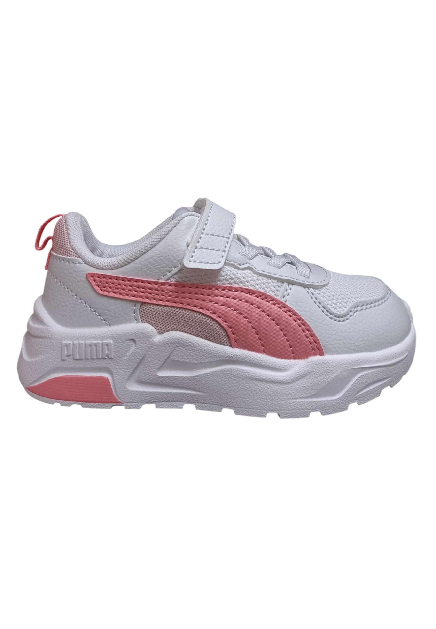sarpe sneakers Bambine e ragazze PUMA TRINITY  bianco-rosa laccio elastico e velcro - 6