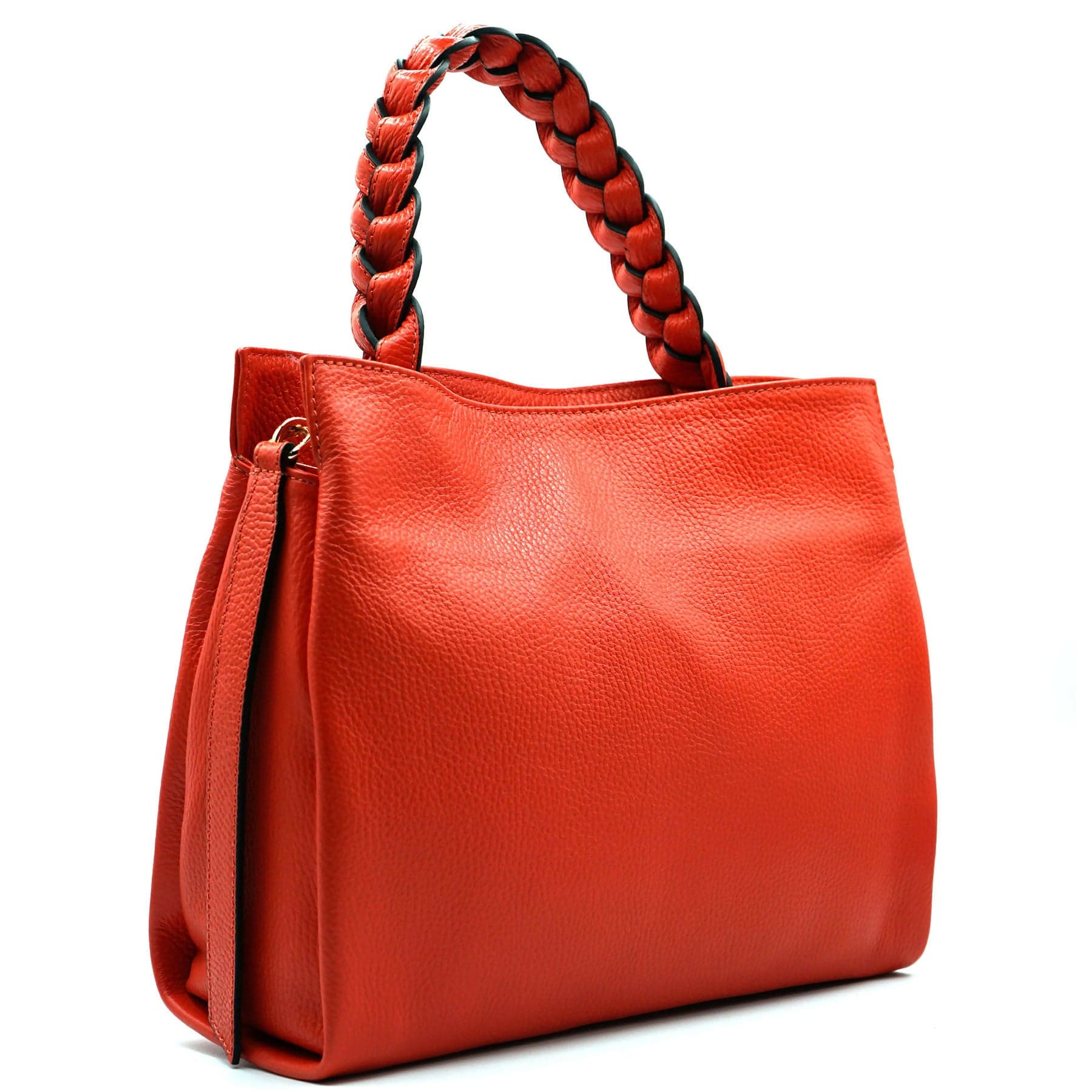 DOPPIASE Borsa Treccia Grande in vera pelle Dollaro Made in Italy 30x25x13cm in Borse a spalla Nanabags - Sesto Fiorentino, commercioVirtuoso.it