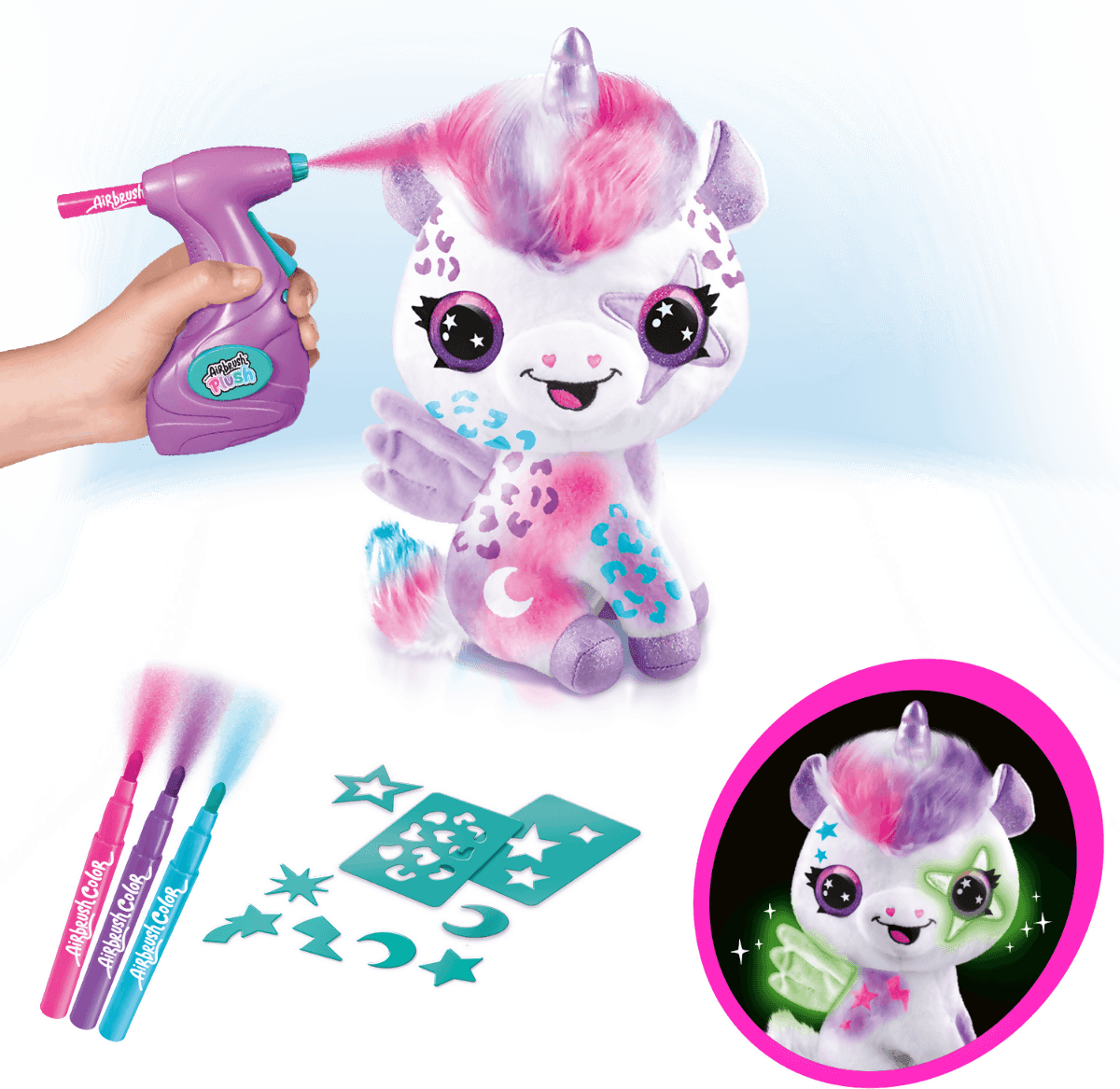 Airbrush plush magic unicorn  linea peluche my pets in Animali Cartoleria Deja Vu - Crotone, commercioVirtuoso.it