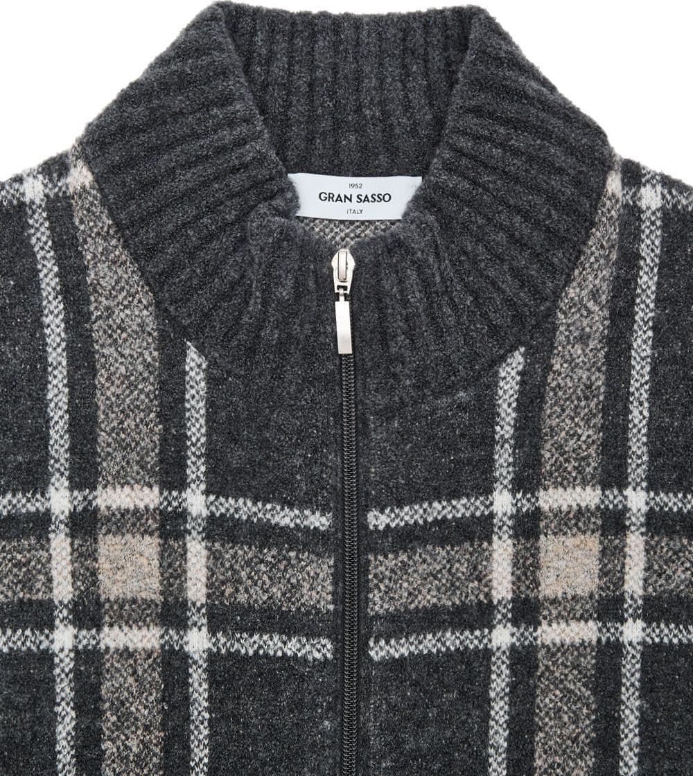Gran Sasso Cappotto in Boucle Jacquard in Grigio con Maxi Zip da donna in Cappotti Drestige - Casamassima, commercioVirtuoso.it