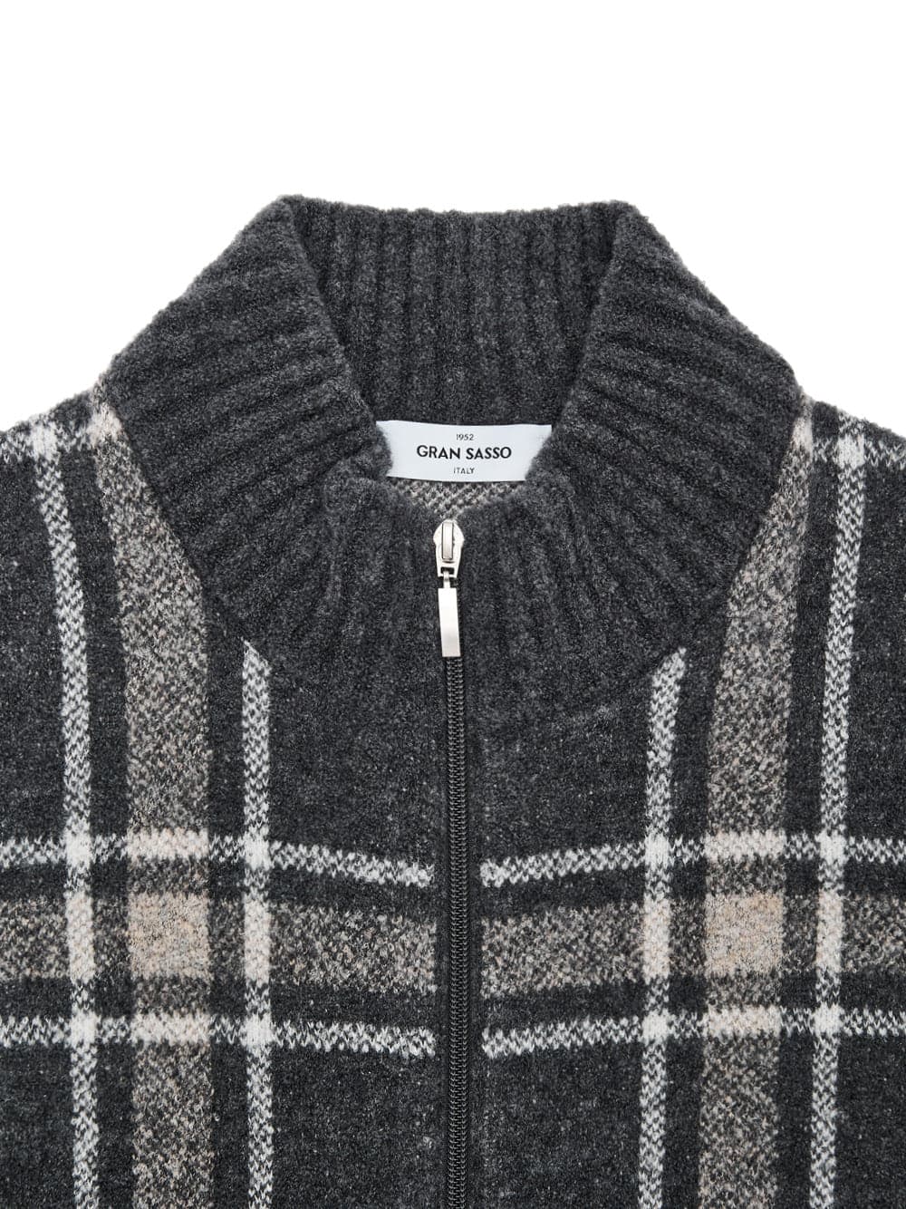 Gran Sasso Cappotto in Boucle Jacquard in Grigio con Maxi Zip da donna in Cappotti Drestige - Casamassima, commercioVirtuoso.it