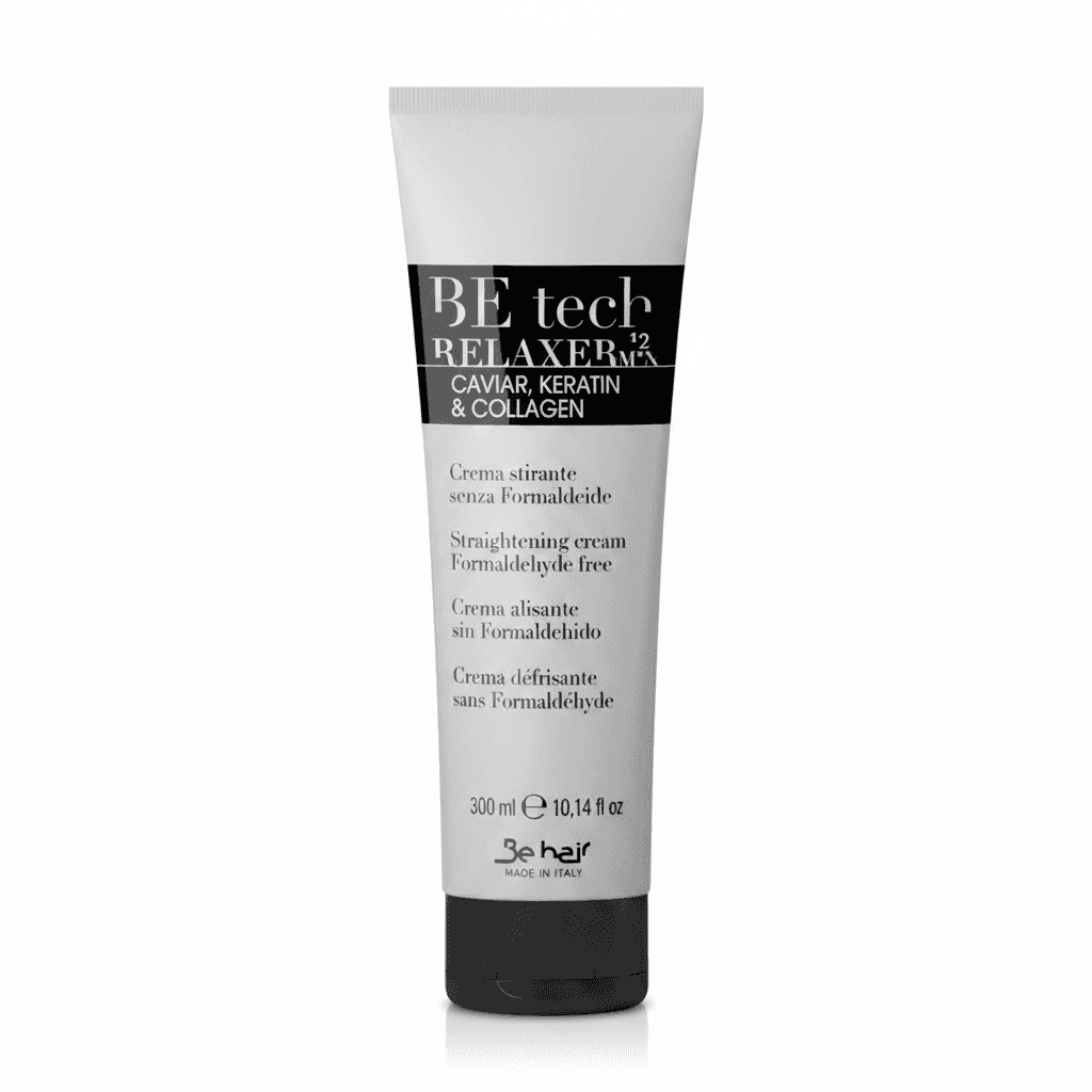 Crema Stirante Capelli Professionale Be Tech Relaxer – Trattamento Lisciante Senza Formaldeide con Cheratina, Collagene e Caviale, Anticrespo Idratante per Capelli Lisci, Luminosi e Setosi