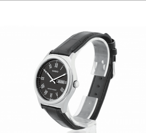 Orologio casio da uomo, MTP-V006L-1B, movimento al quarzo, quadrante neroo con segna data e giorno della settimana, cinturino in pelle in Orologi da polso Loweconomy - Marineo, commercioVirtuoso.it