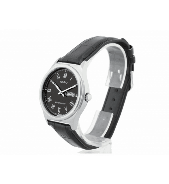 Orologio casio da uomo, MTP-V006L-1B, movimento al quarzo, quadrante neroo con segna data e giorno della settimana, cinturino in pelle in Orologi da polso Loweconomy - Marineo, commercioVirtuoso.it