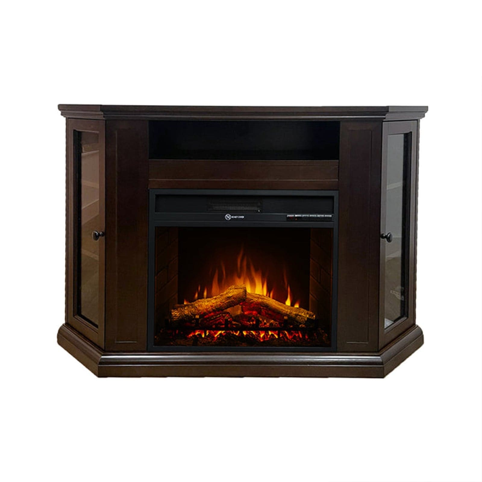 Camino elettrico da terra ad angolo "Madison" in legno 1800 W arredamento Moderno - 14